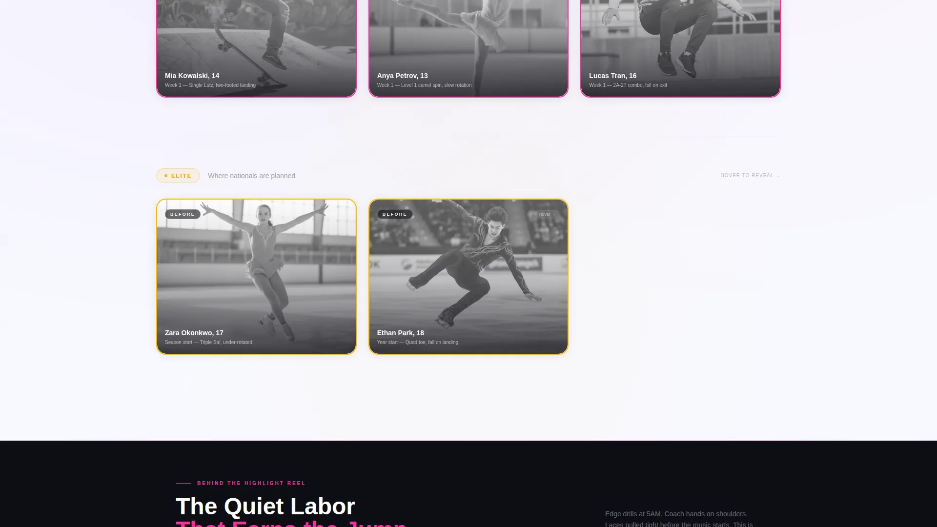 Figure Skating Pricing & Packages Website Template