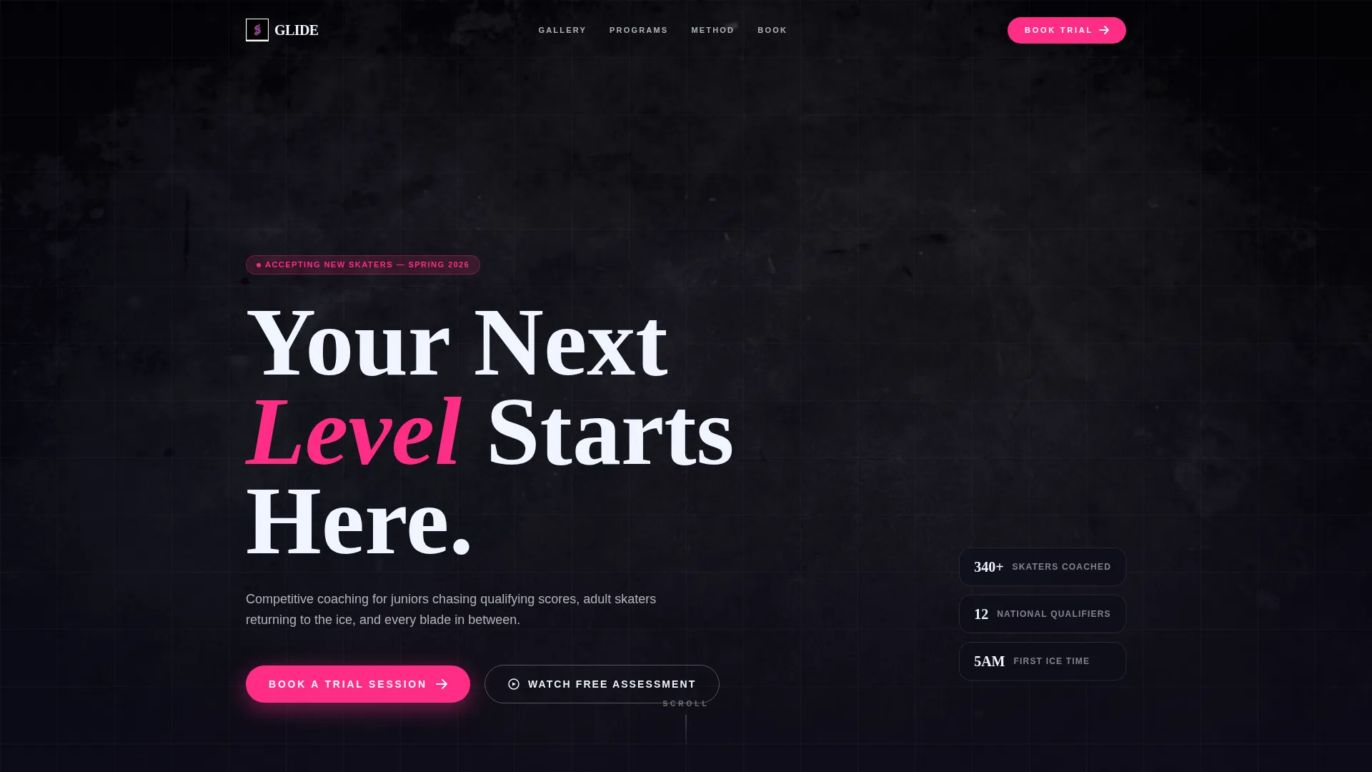 Figure Skating Booking Website Template