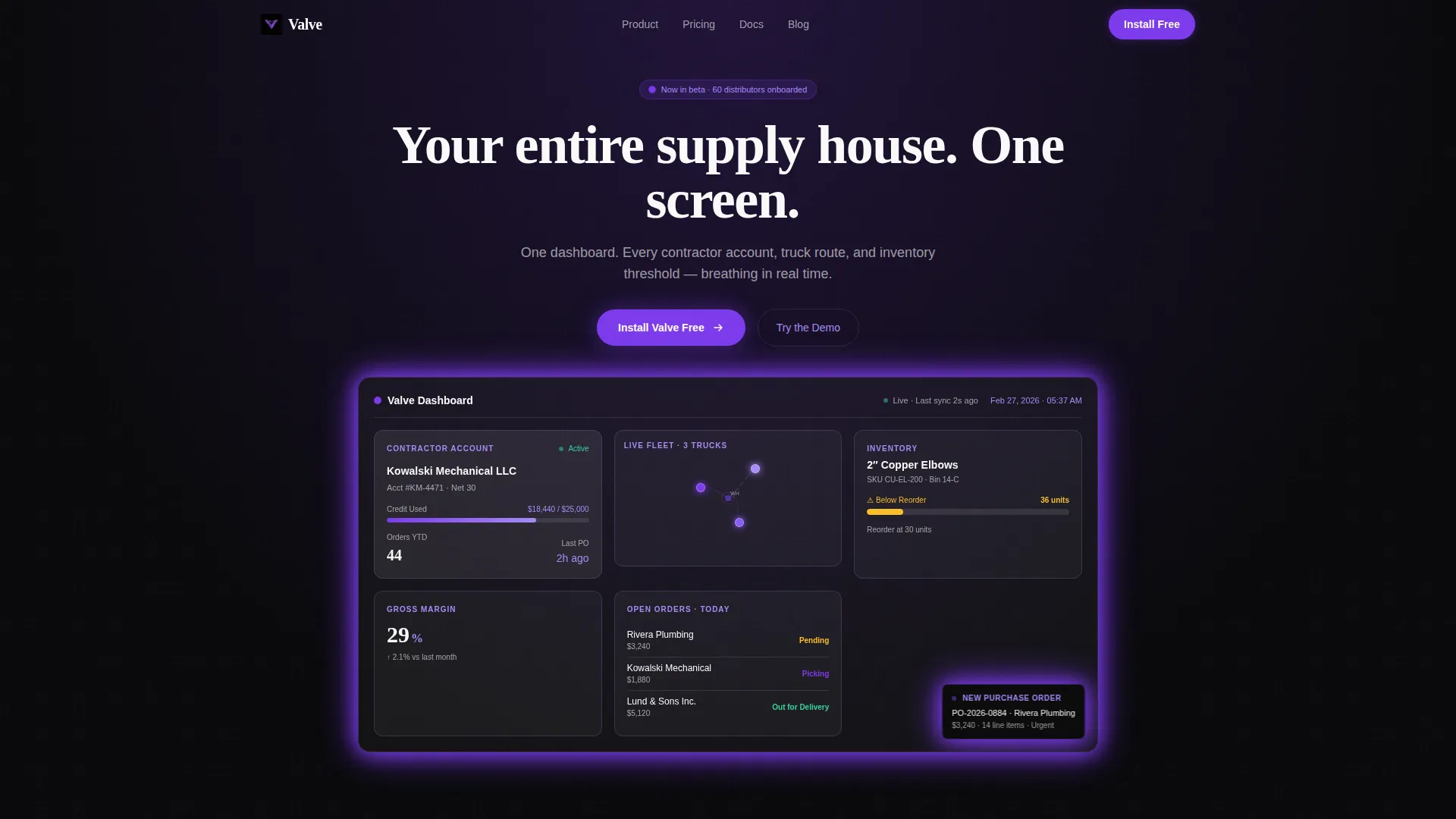 Plumbing Wholesale Vertical SaaS Reviews Website Template