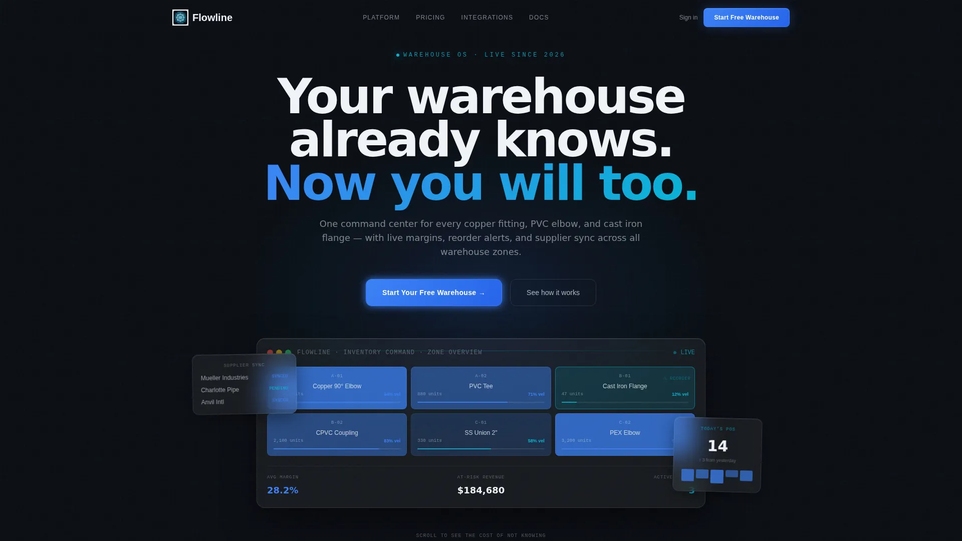 Plumbing Wholesale Management Software Landing Page