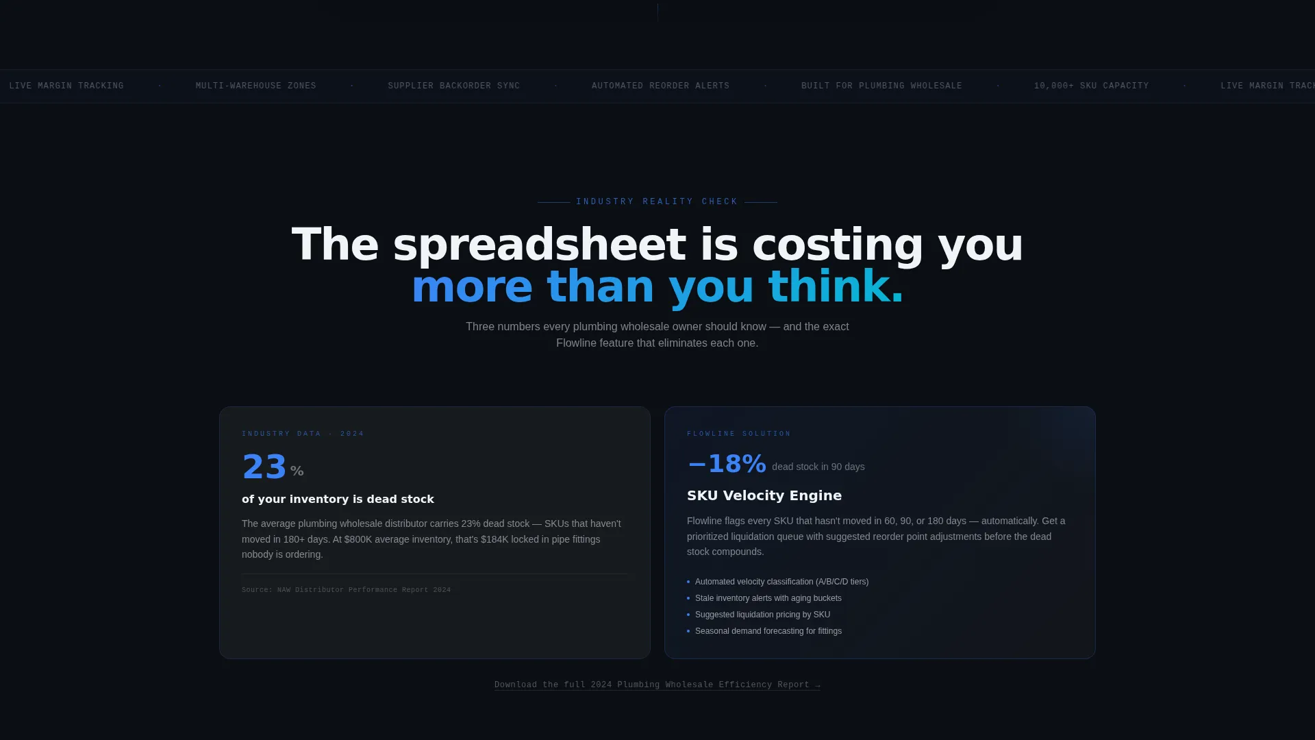 Plumbing Wholesale Management Software Landing Page