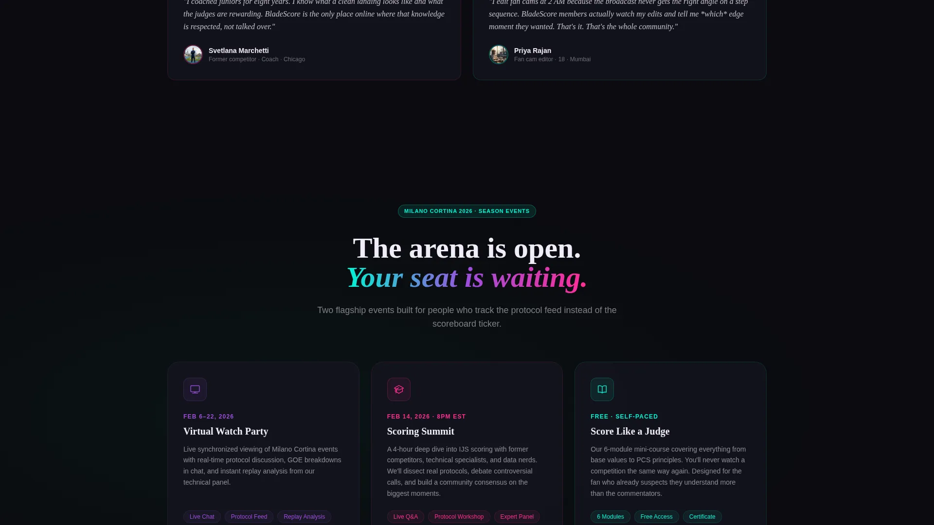 Specialist Figure Skating Professional Website Template