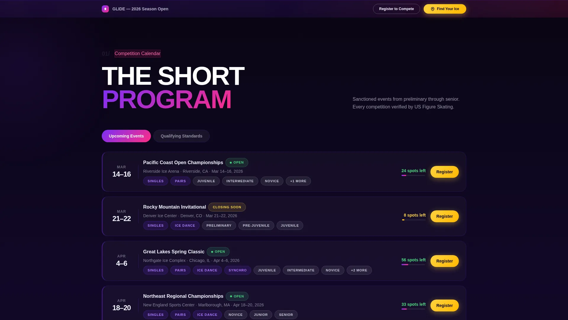 Figure Skating Professional Website Template