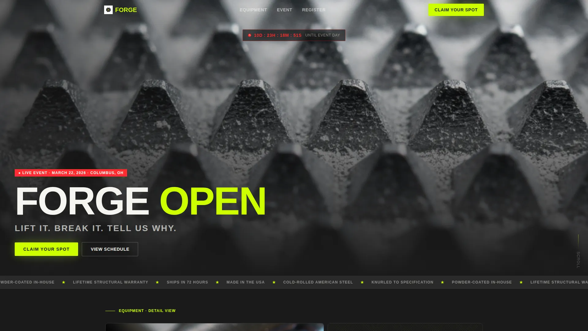 Sports Equipment Brand Professional Website Template