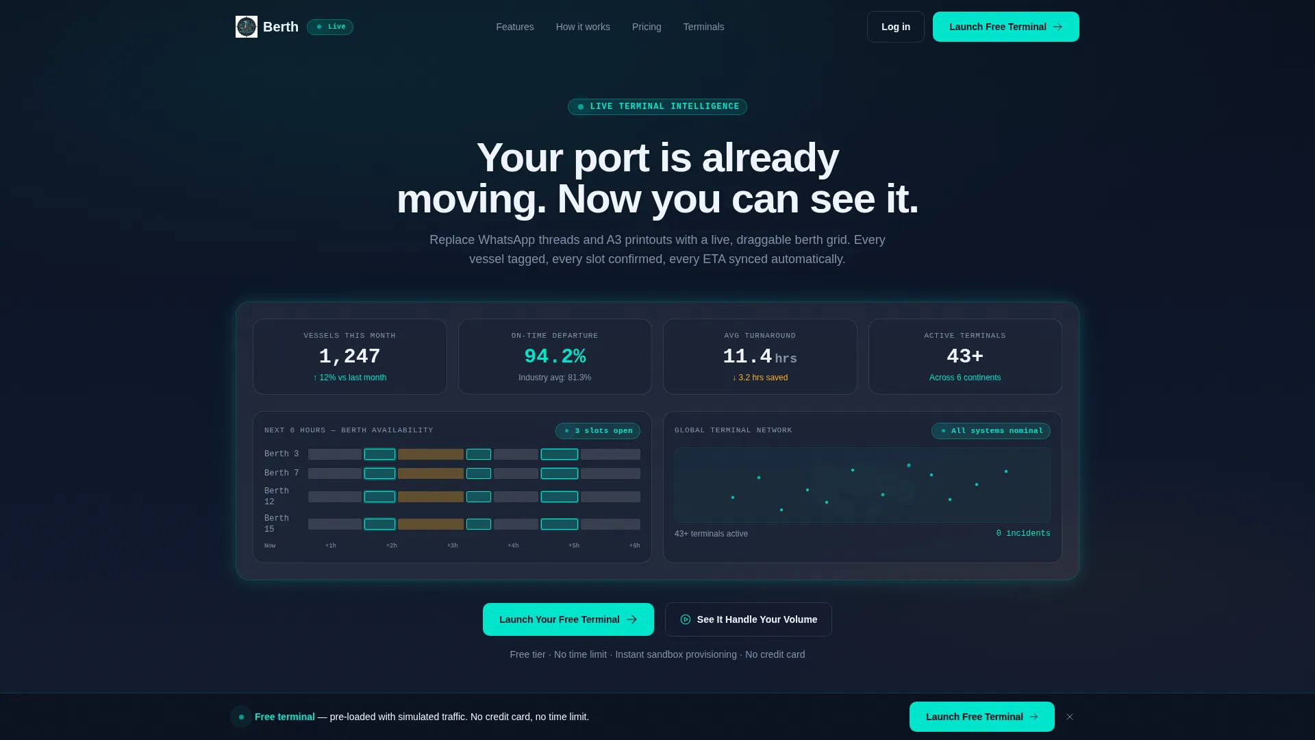Port & Terminal Vertical SaaS Booking Website Template