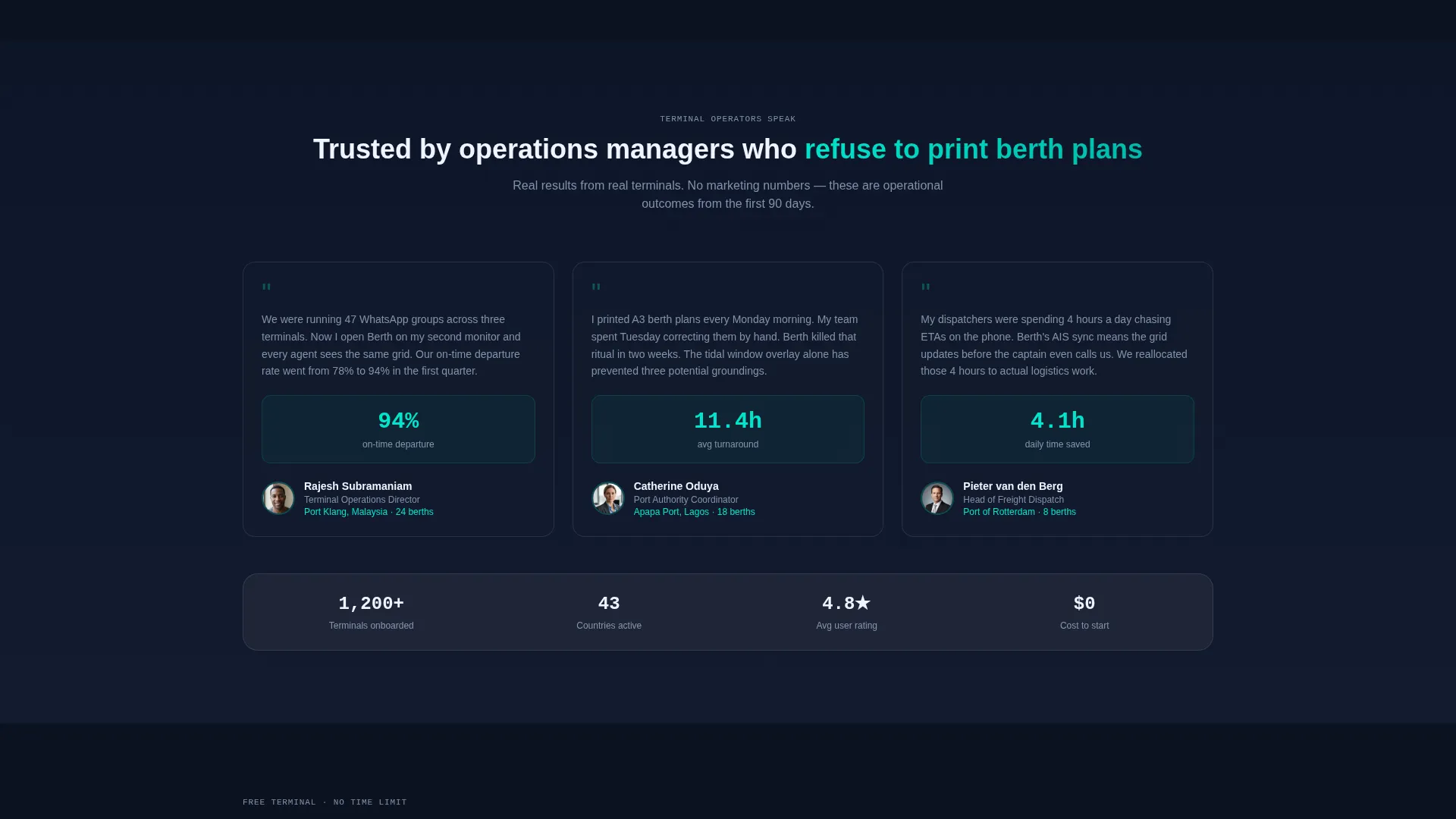 Port & Terminal Vertical SaaS Booking Website Template