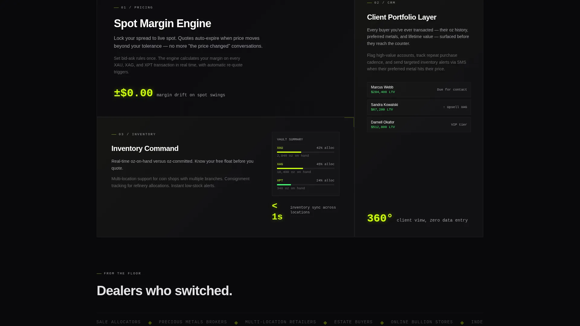 Precious Metals Vertical SaaS Reviews Website Template
