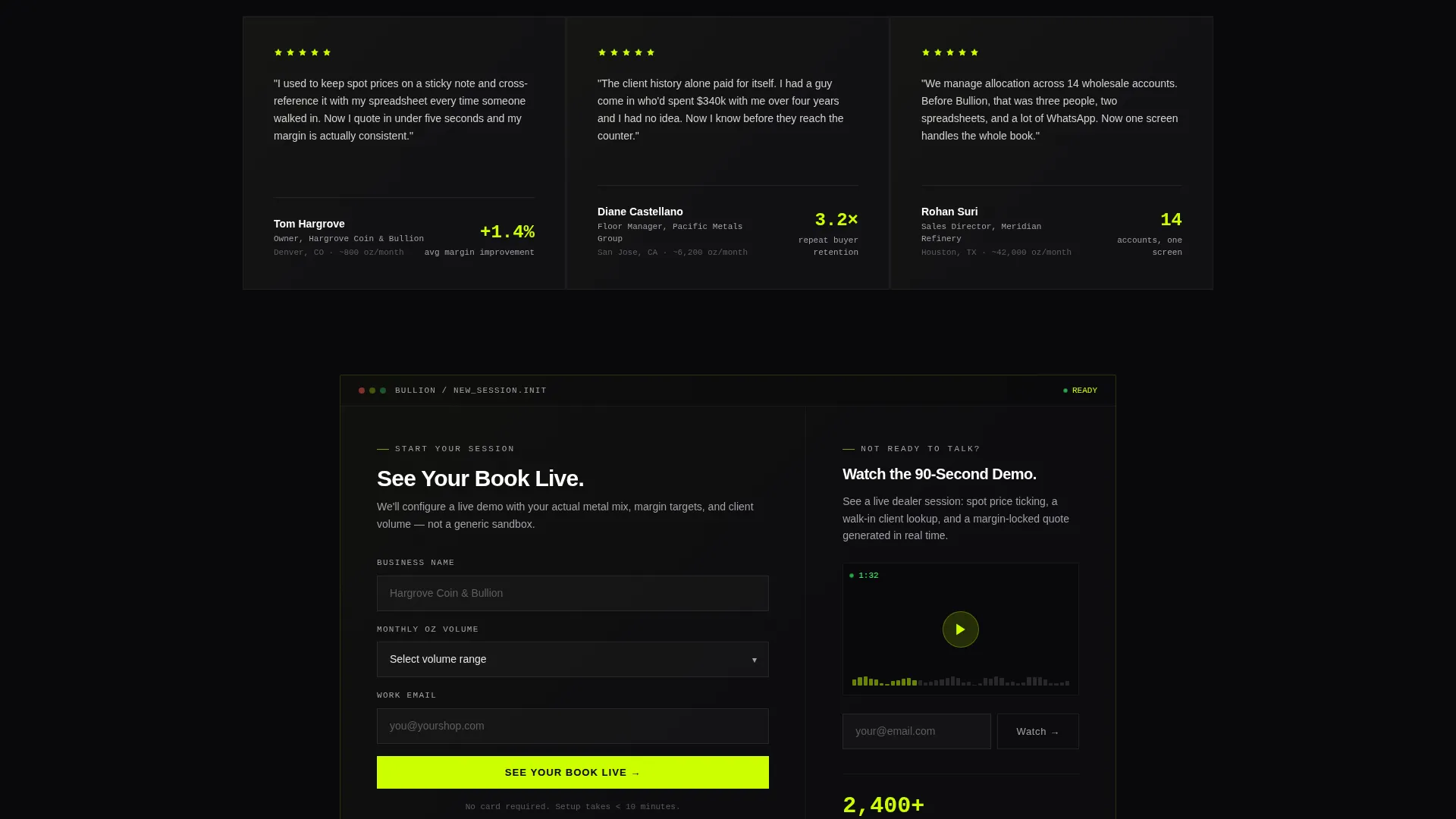 Precious Metals Vertical SaaS Reviews Website Template