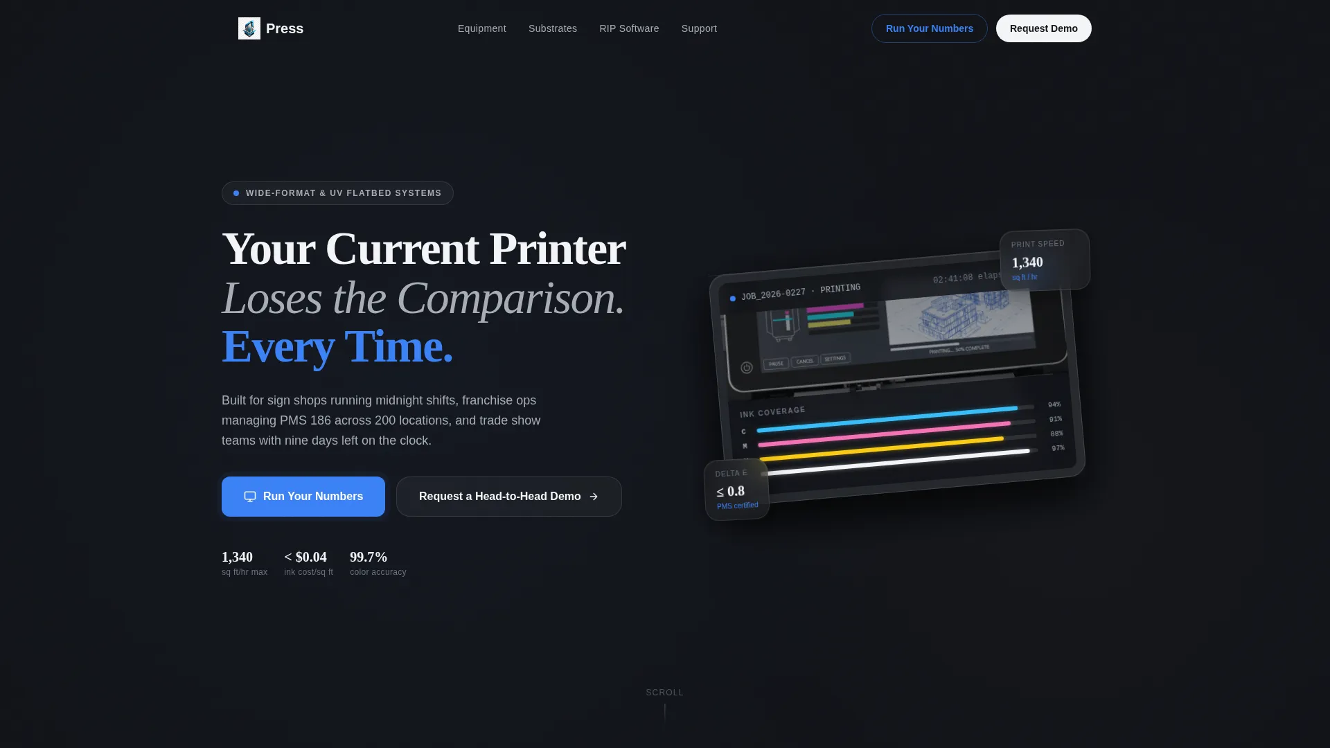 Advanced Printing Digital Presence Cost Estimator Website Template