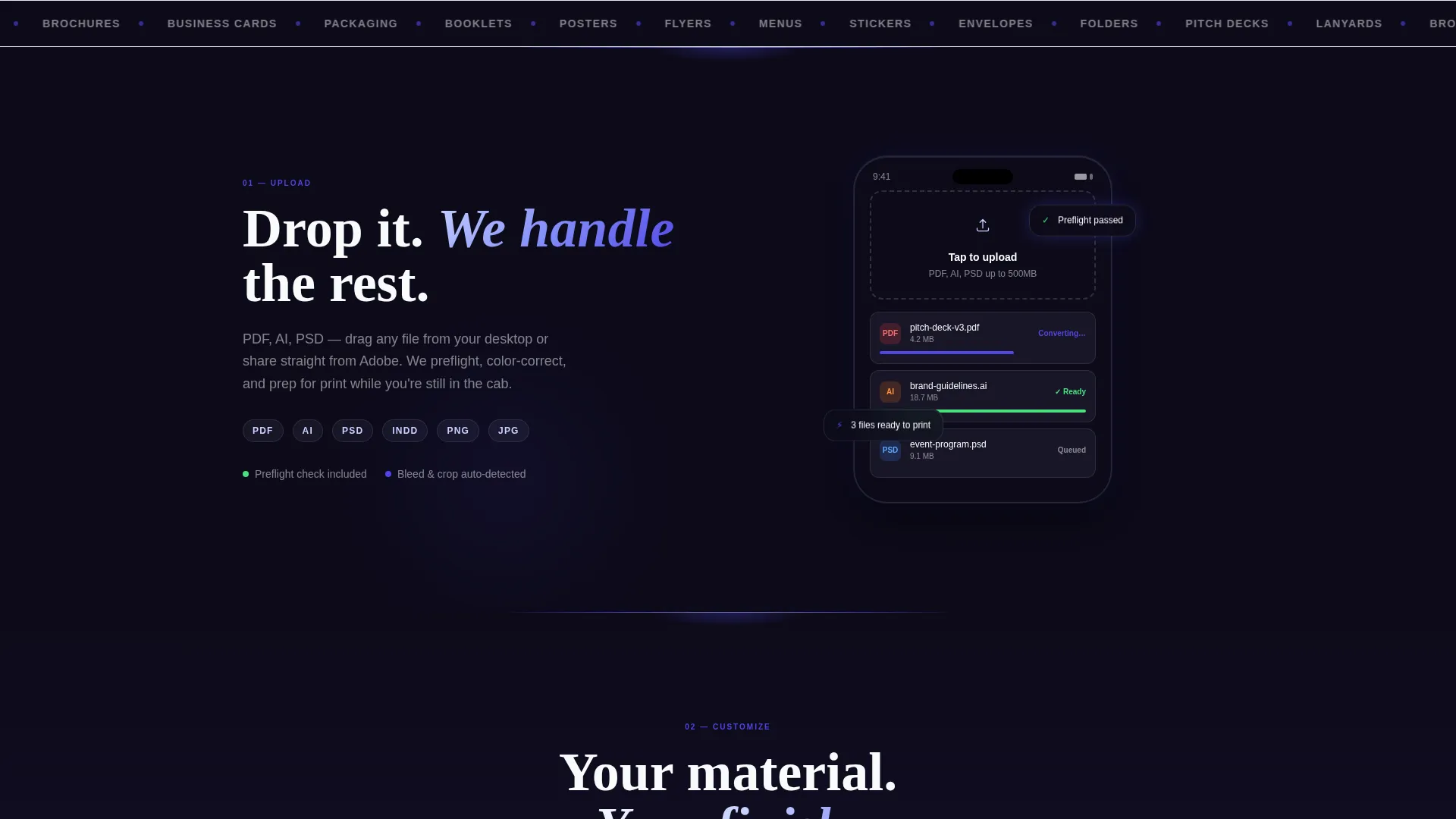 Printing Digital Presence Cost Estimator Website Template