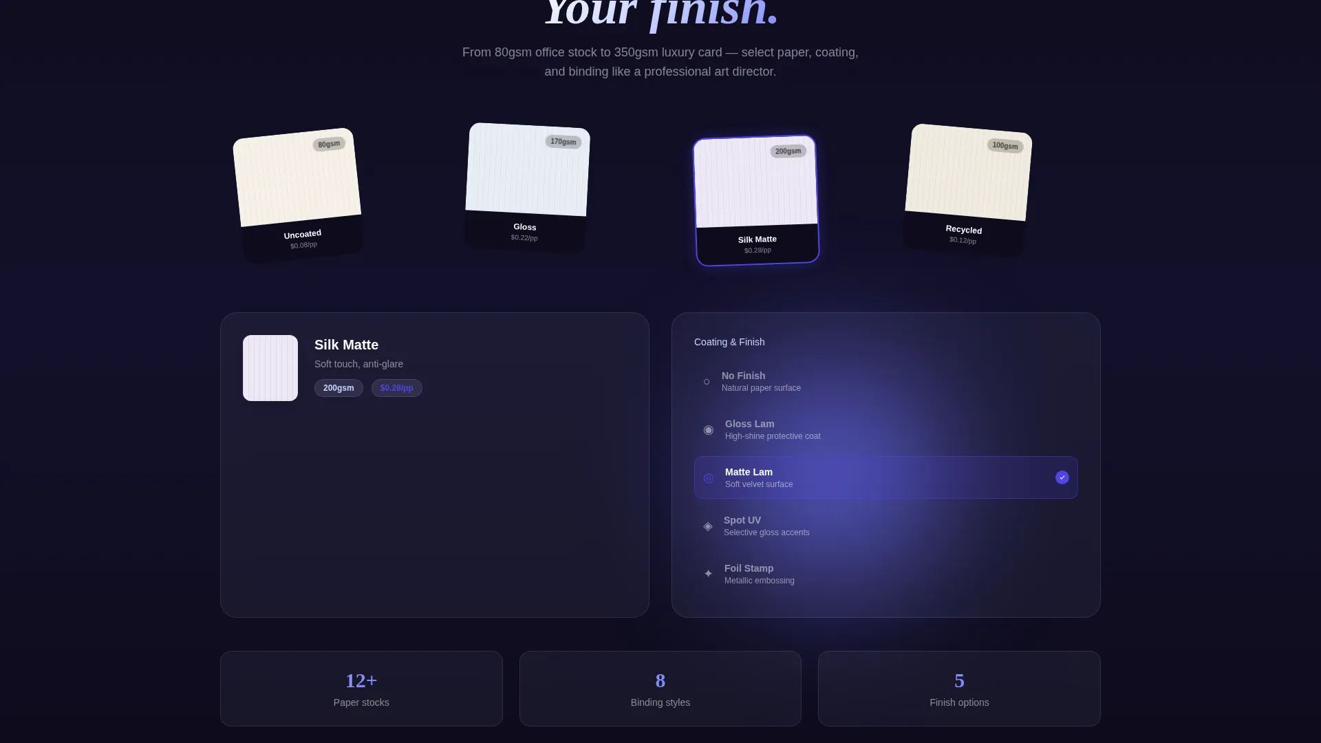 Printing Digital Presence Cost Estimator Website Template