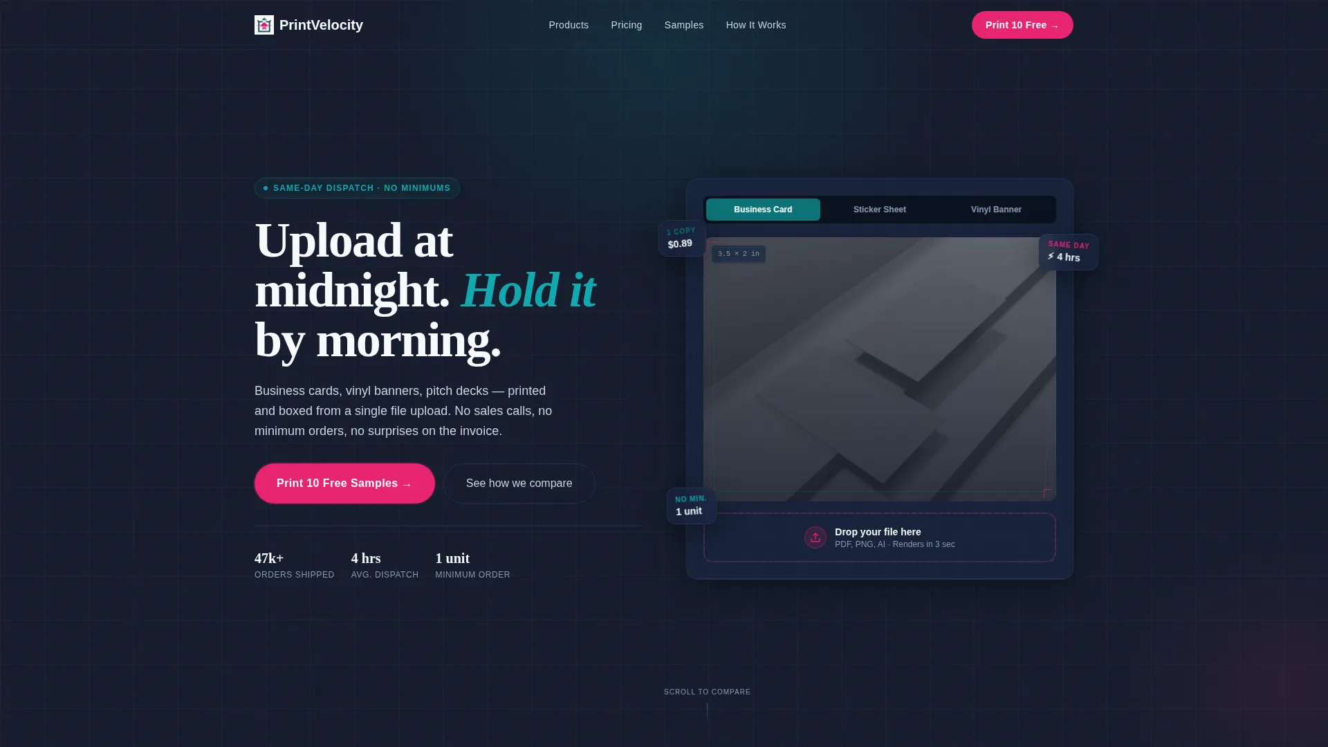 Printing Digital Presence Comparison Website Template