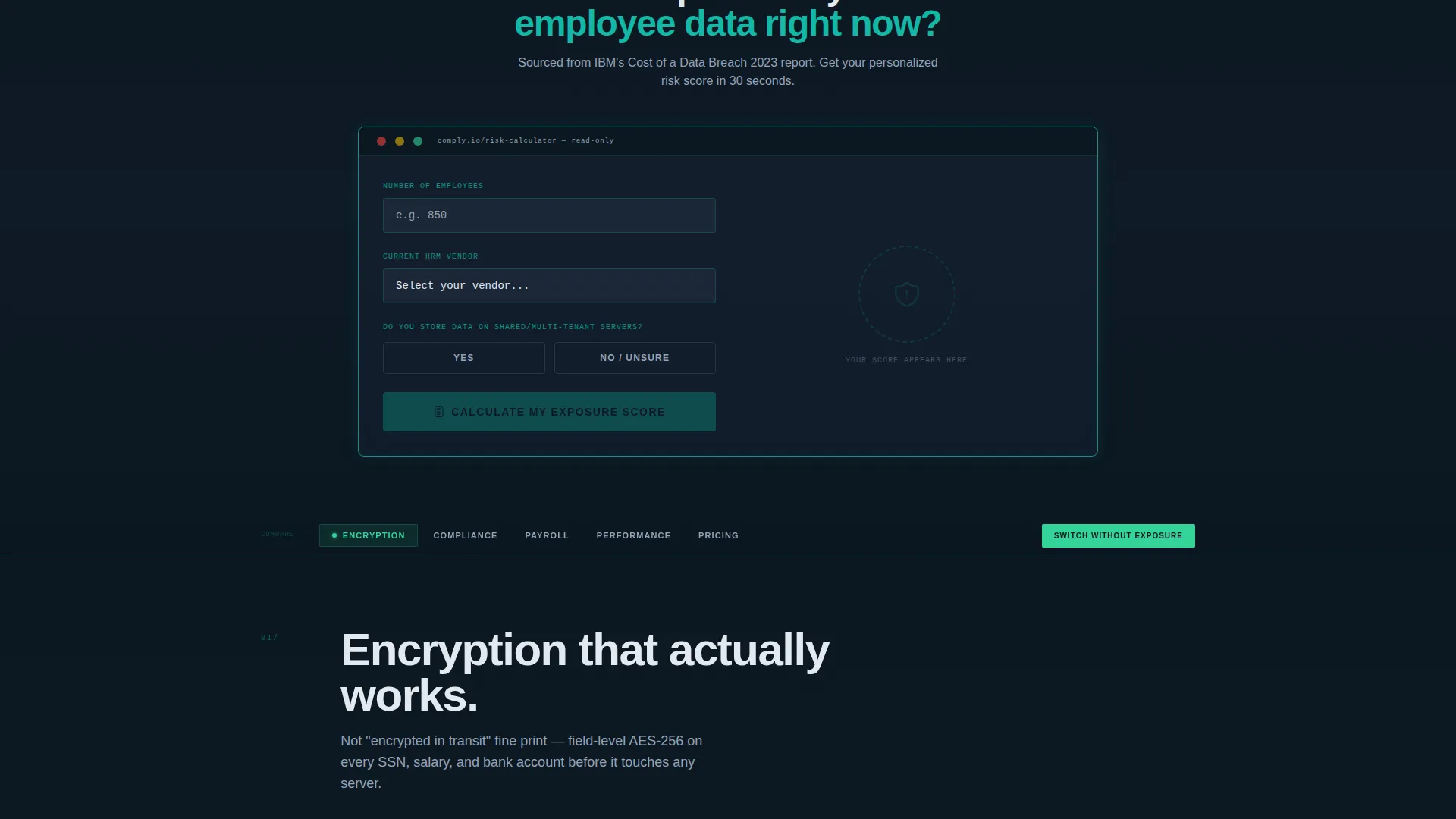 Privacy-First Enterprise Software Cost Calculator Website Template