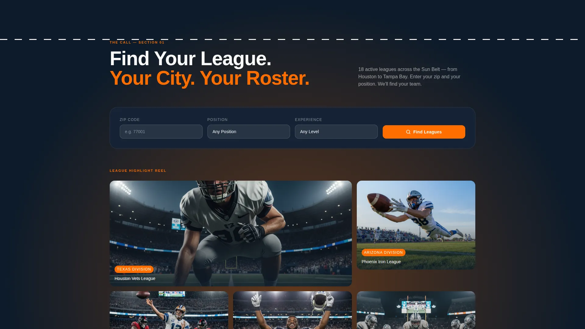 Football (American) Leagues Specialist Booking Website Template