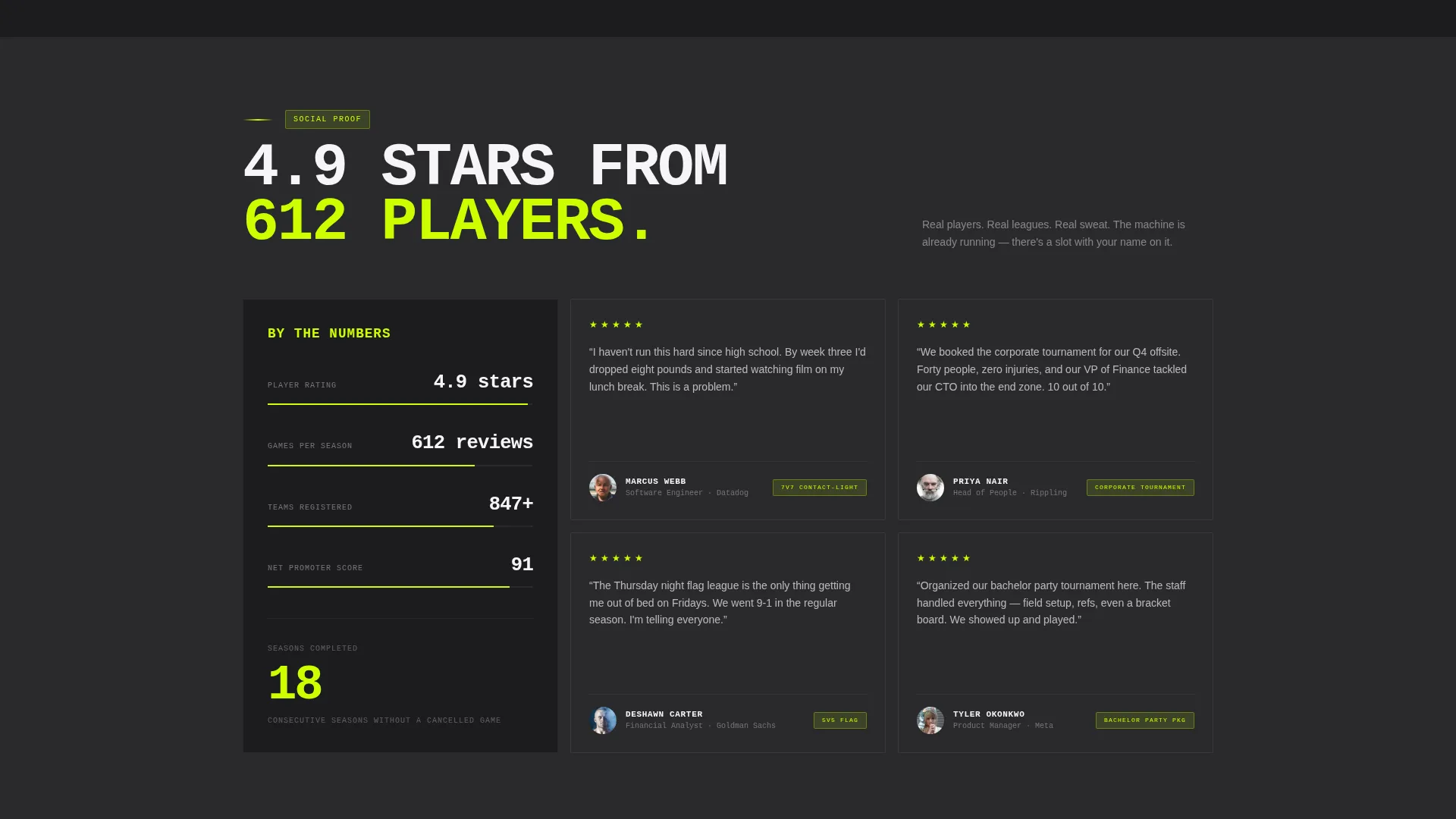 Football (American) Leagues Booking Website Template