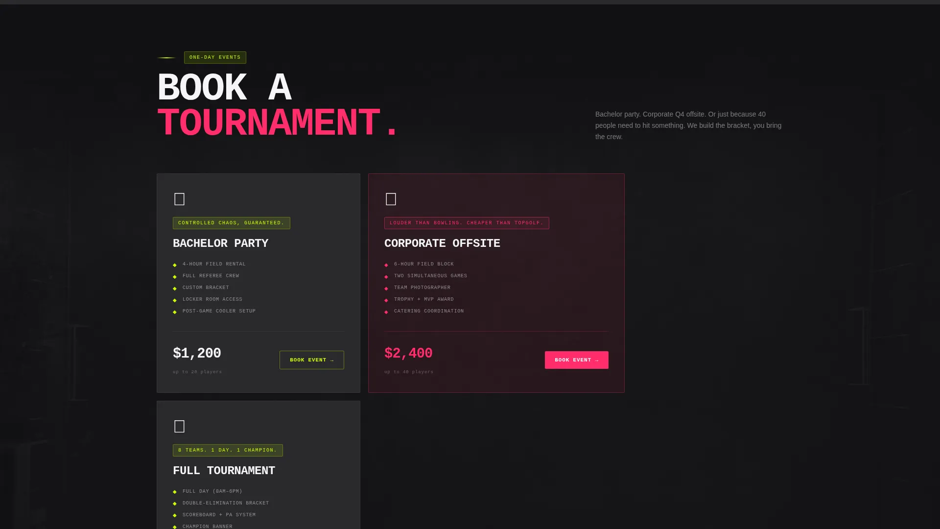 Football (American) Leagues Booking Website Template