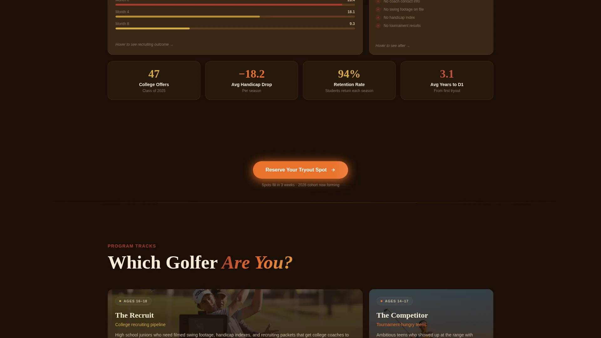 Championship Golf Course Landing Page Template