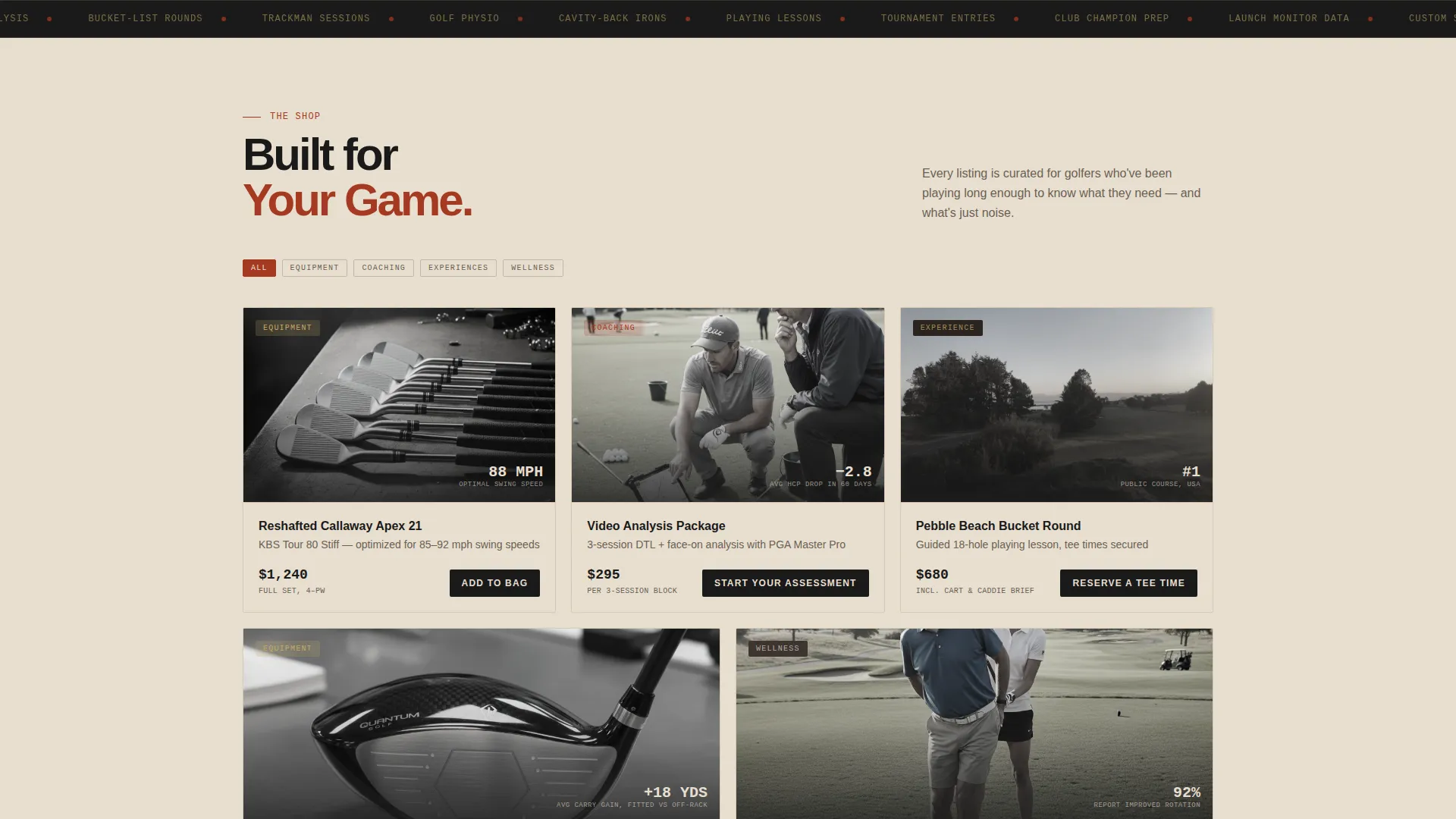 Golf Leagues Professional Website Template