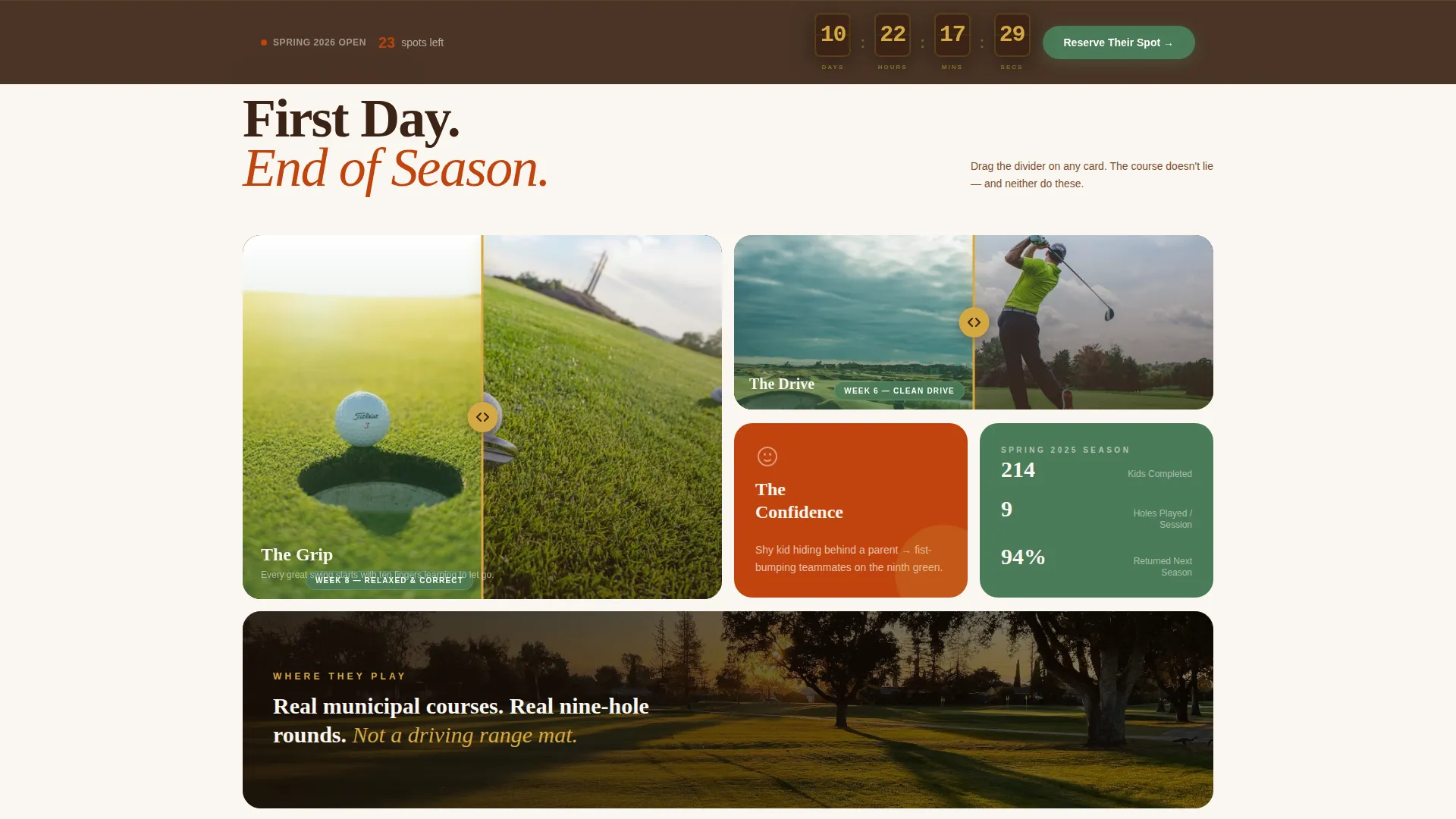 Golf Leagues Specialist Professional Website Template