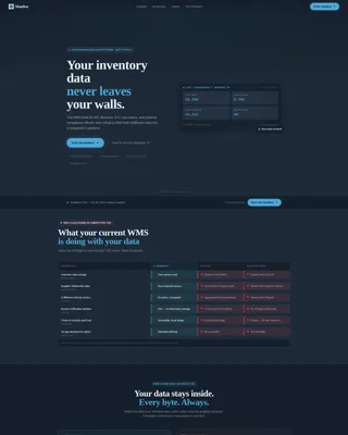 Privacy-First Warehouse Management Landing Page
