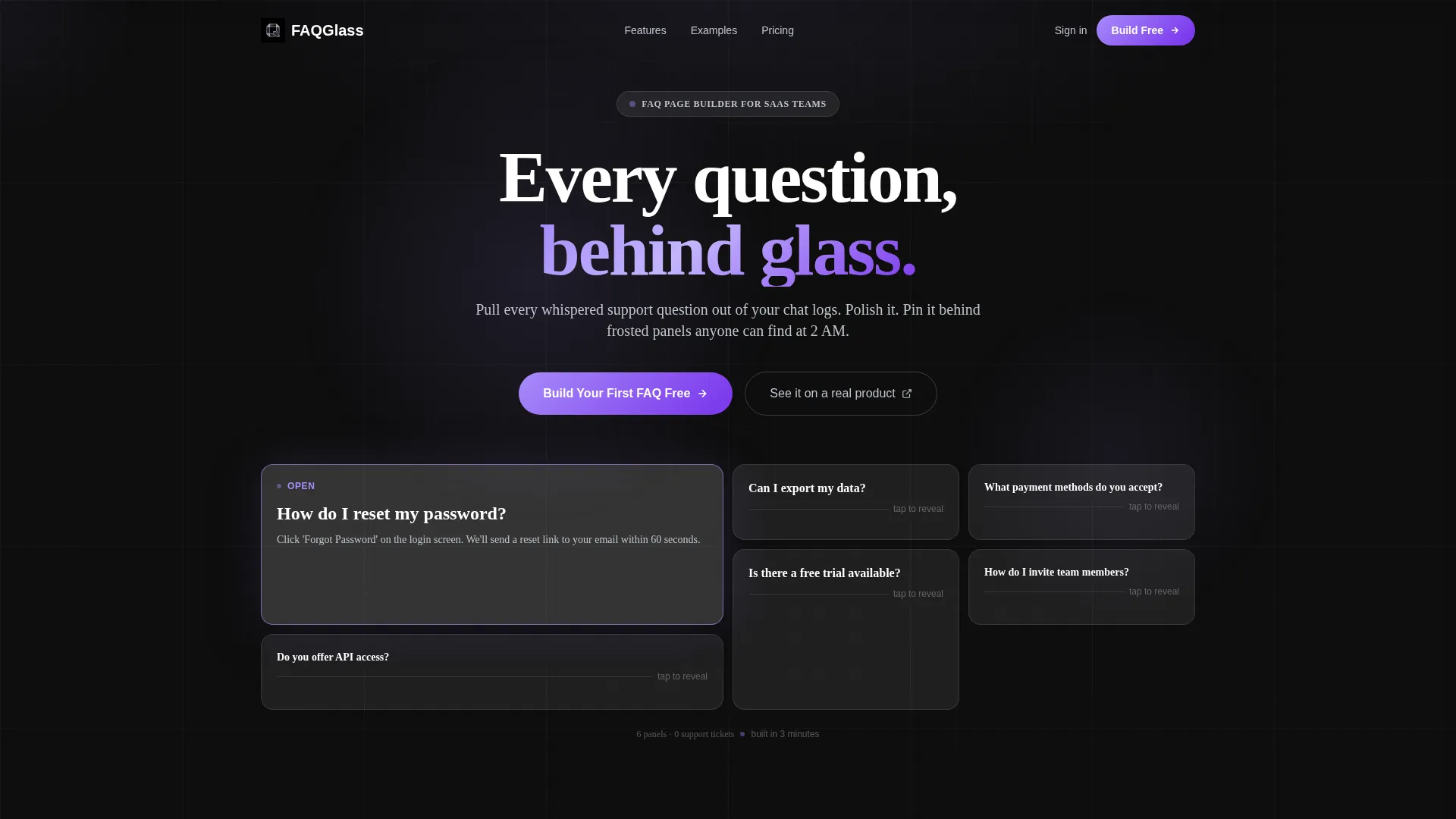 FAQ & Support Page FAQ Website Template