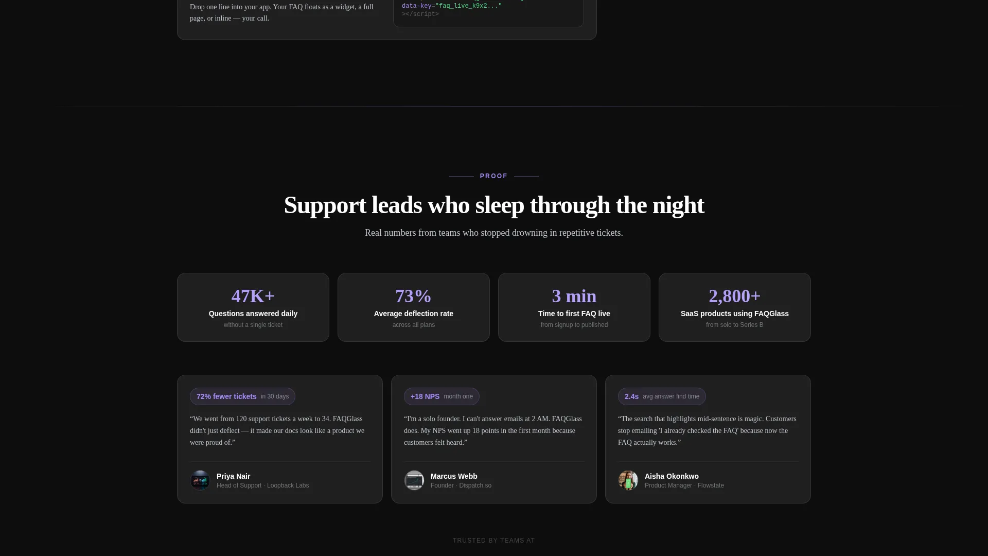 FAQ & Support Page FAQ Website Template
