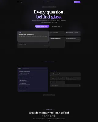 FAQ & Support Page FAQ Website Template