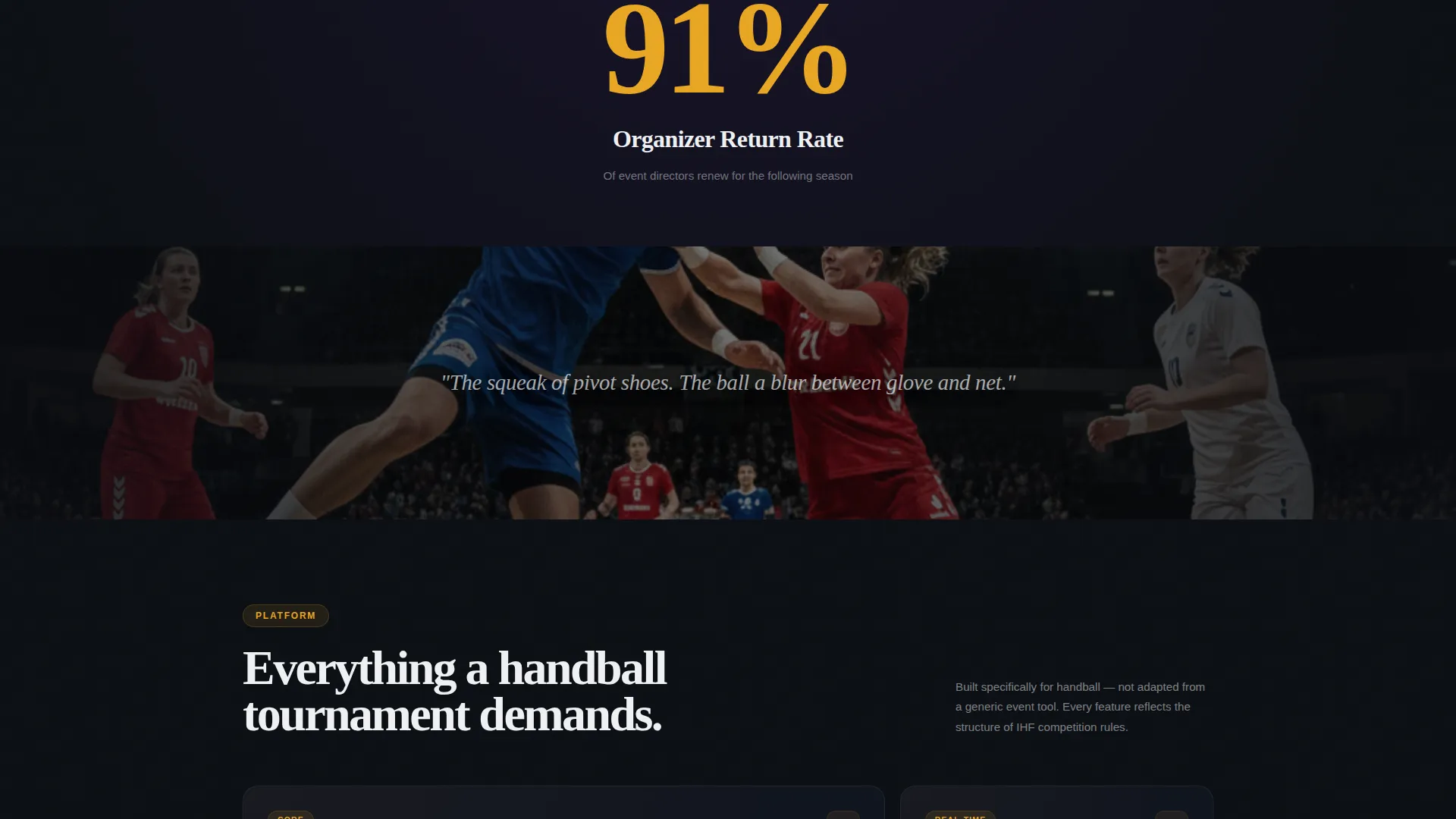 Dynamic Team Handball Landing Page Template