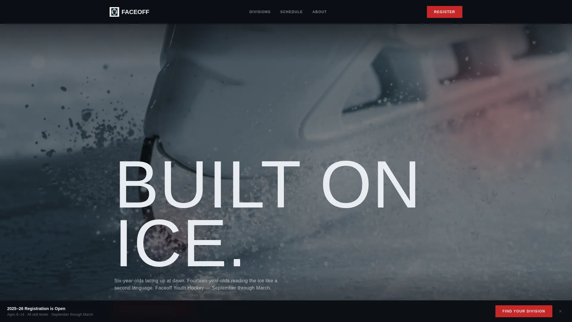 High-Voltage Ice Hockey Landing Page Template