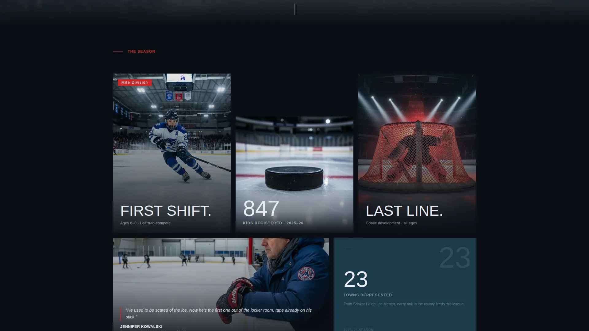 High-Voltage Ice Hockey Landing Page Template