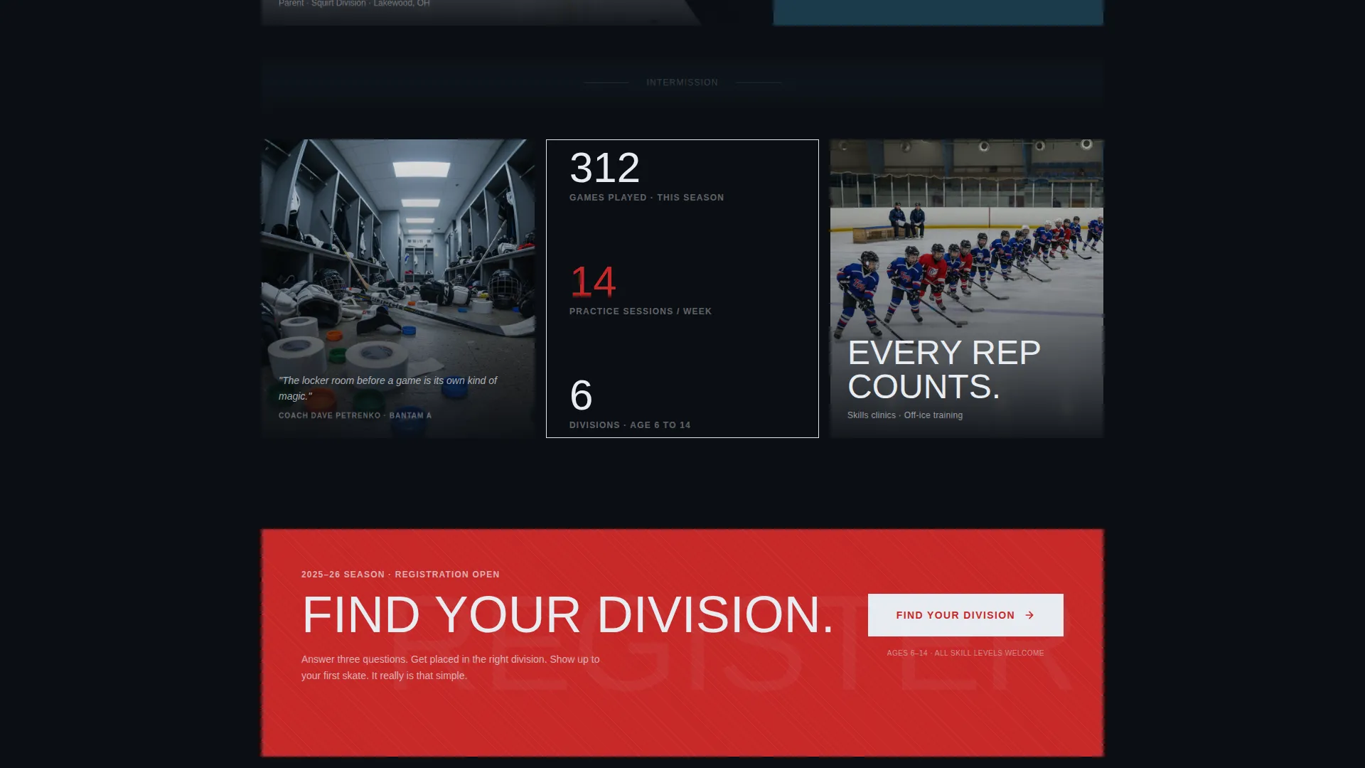 High-Voltage Ice Hockey Landing Page Template