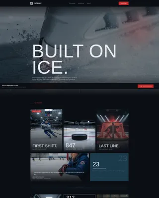 High-Voltage Ice Hockey Landing Page Template