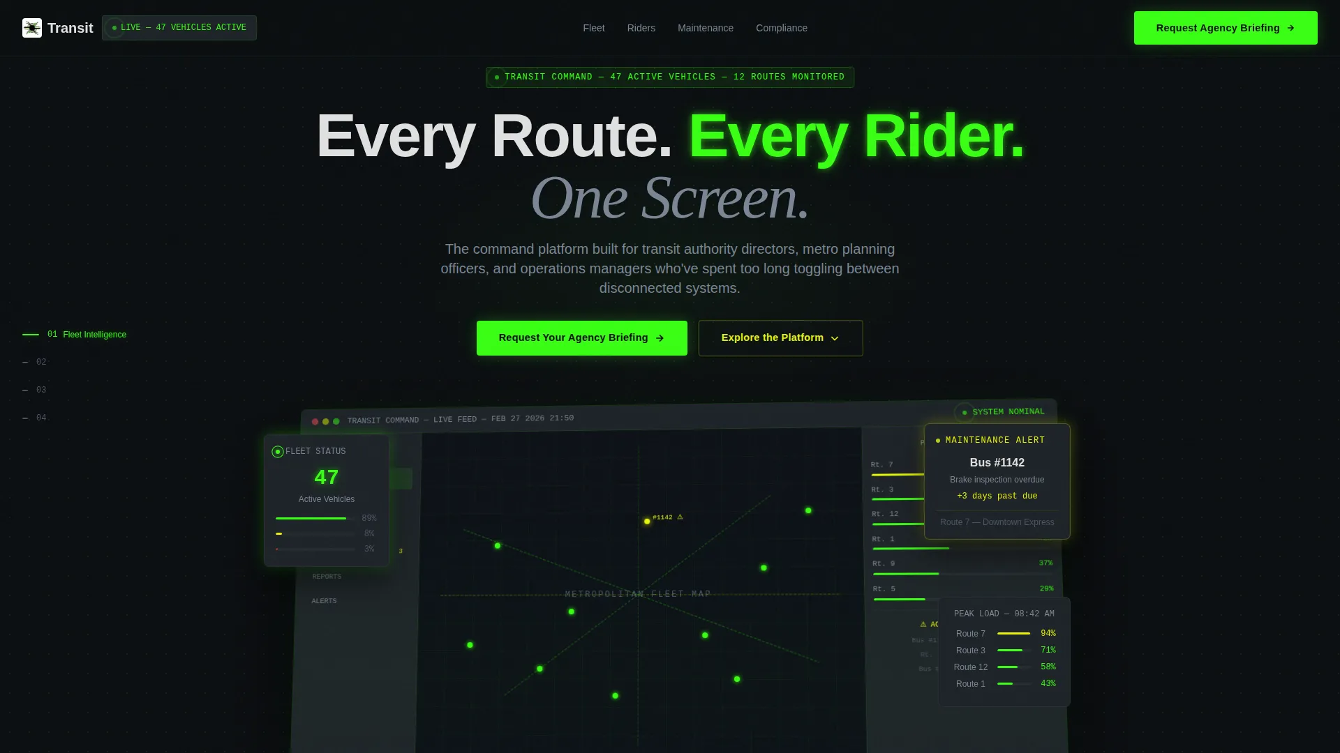 Public Transit Vertical SaaS Privacy Policy Website Template