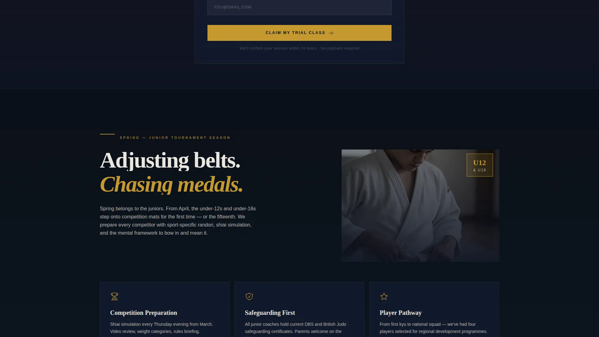 Elite Competitive Judo Landing Page Template