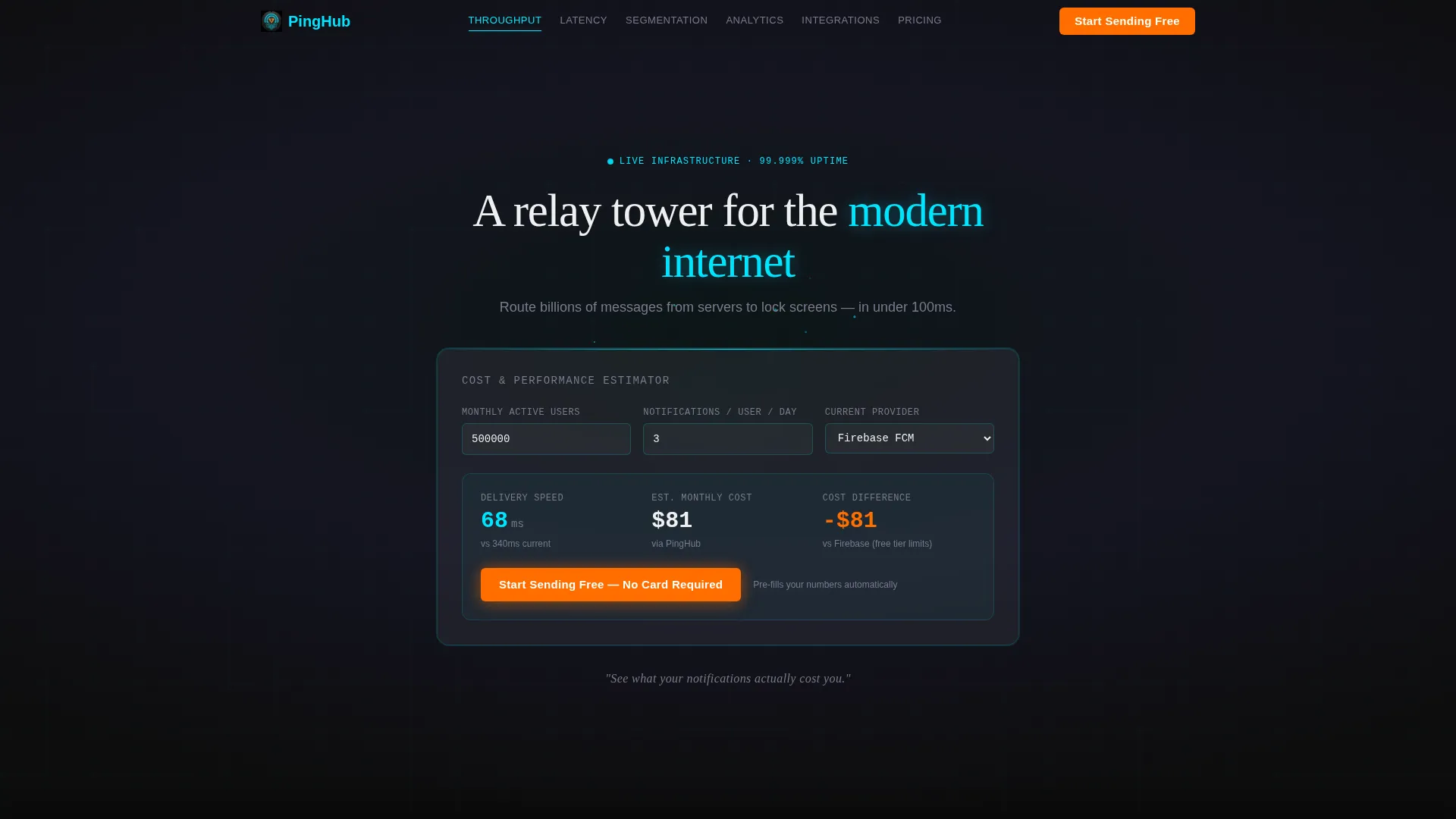 Push Notification Service Landing Page Template