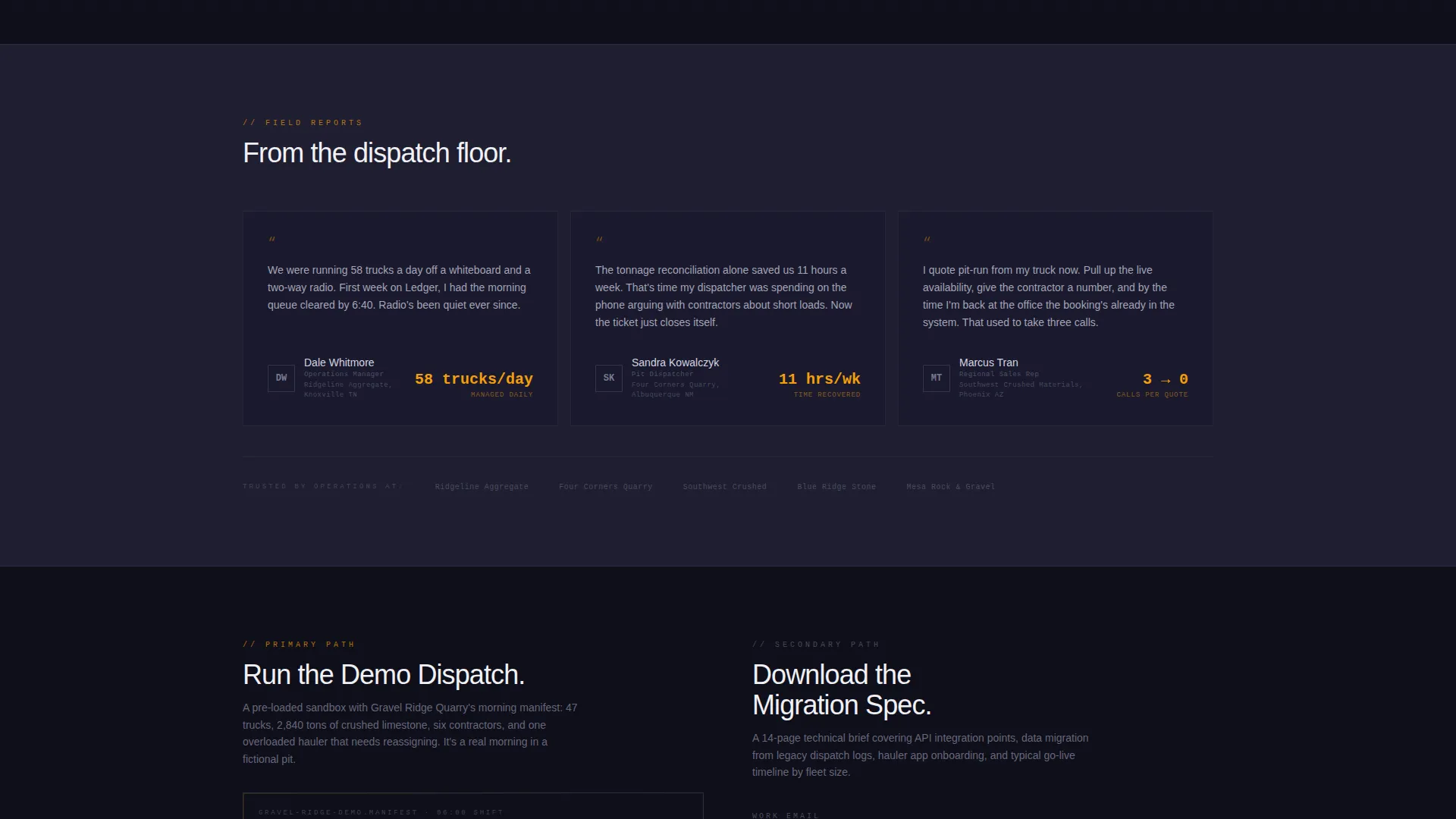 Quarry Vertical SaaS Specialist Booking Website Template