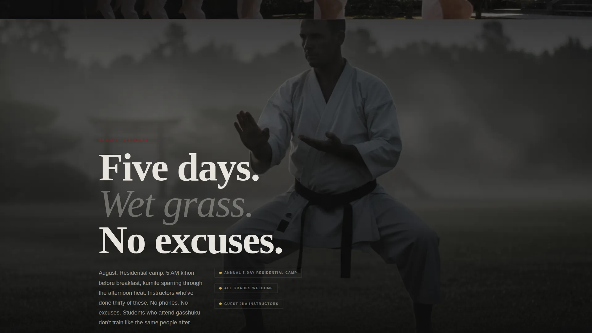 Immersive Karate Landing Page Template for Dojos