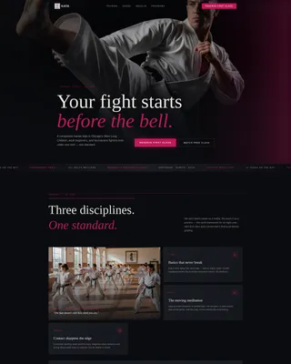 Cinematic Karate Landing Page Template