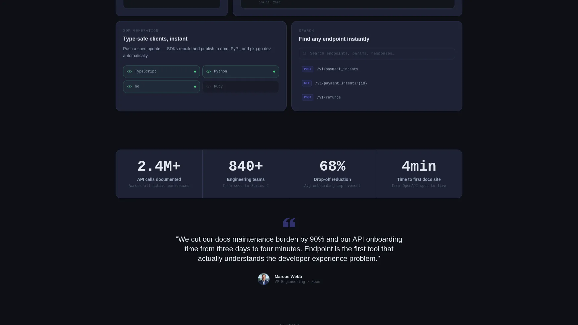Live API Docs Landing Page Template