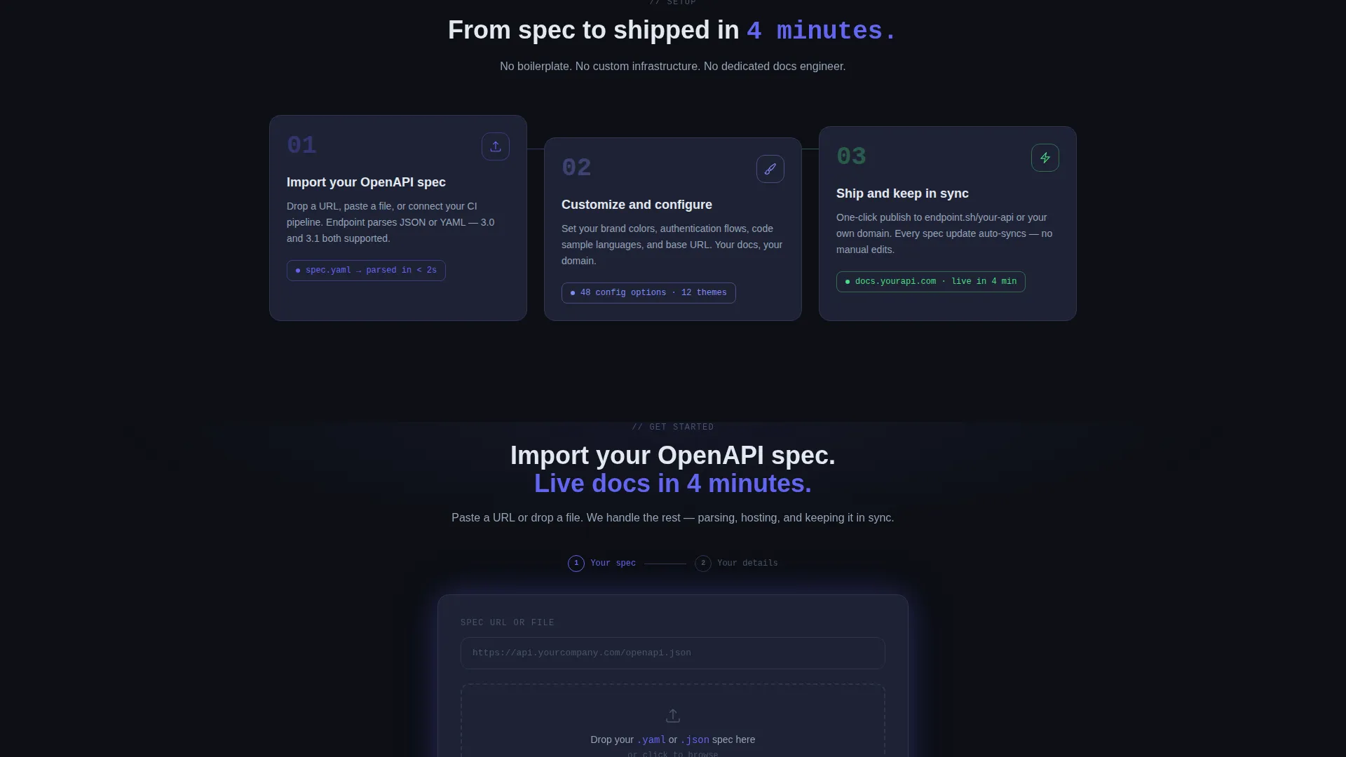Live API Docs Landing Page Template