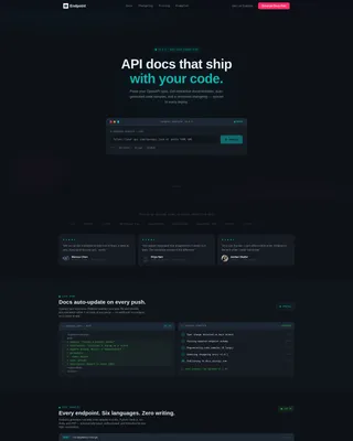 Interactive REST API Documentation Landing Page Template
