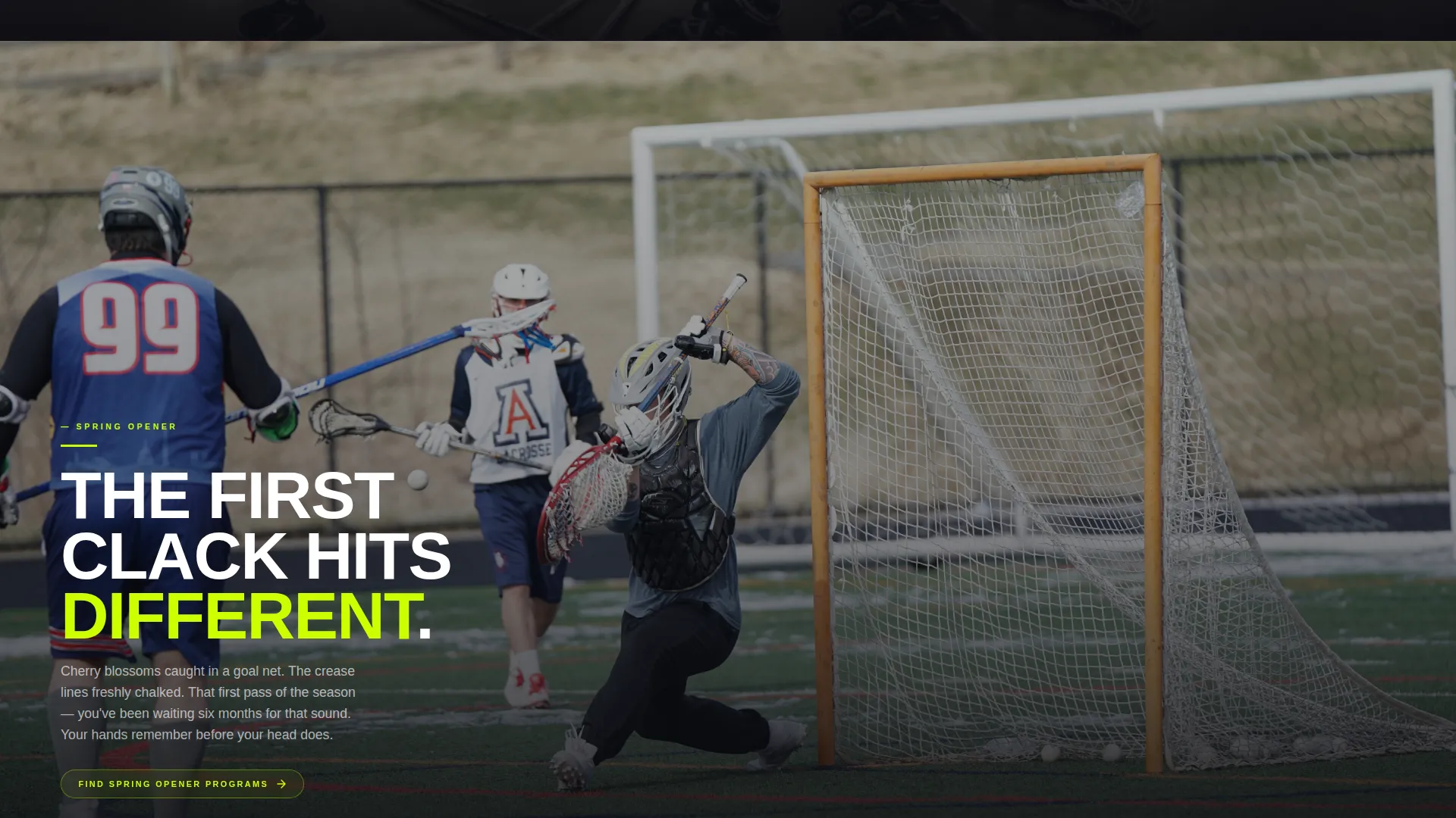 Lacrosse Club Landing Page Template | Neon Shock Design