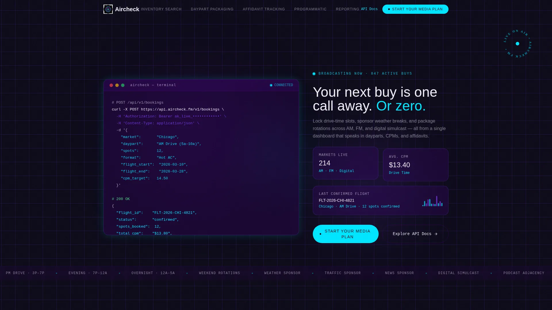 Radio Booking Landing Page Template for Media Buyers