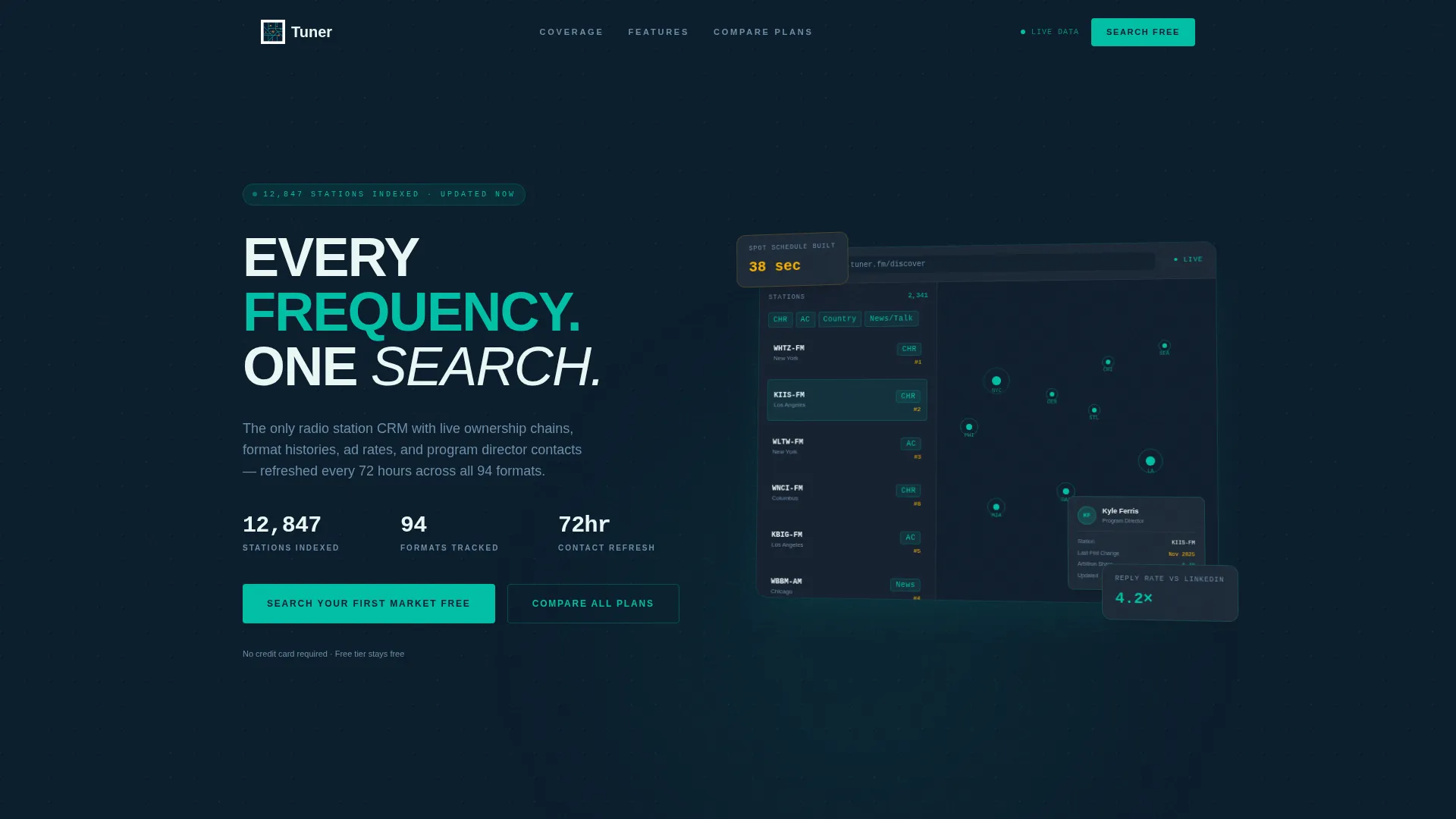 Radio Station CRM Landing Page Template