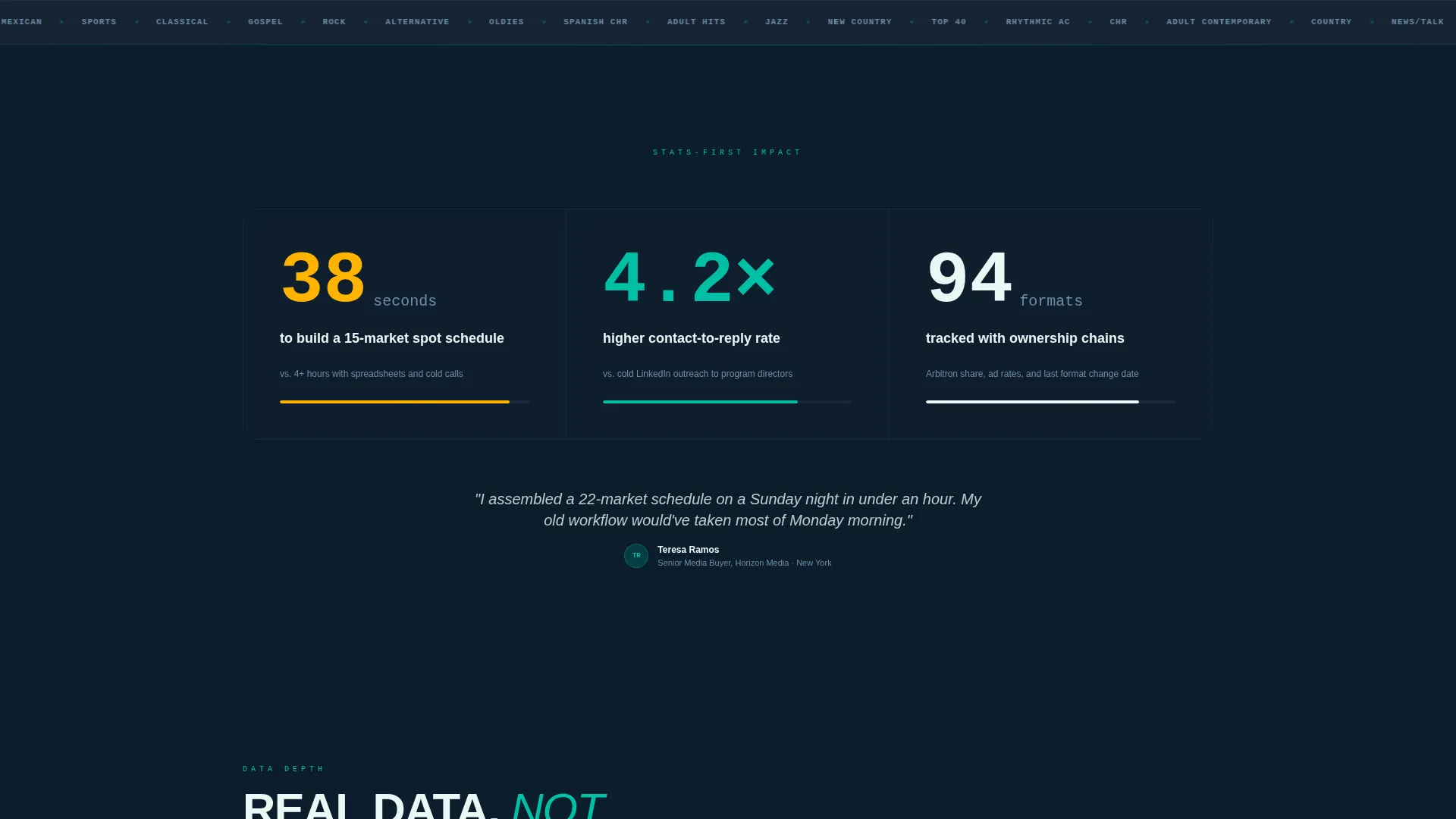 Radio Station CRM Landing Page Template