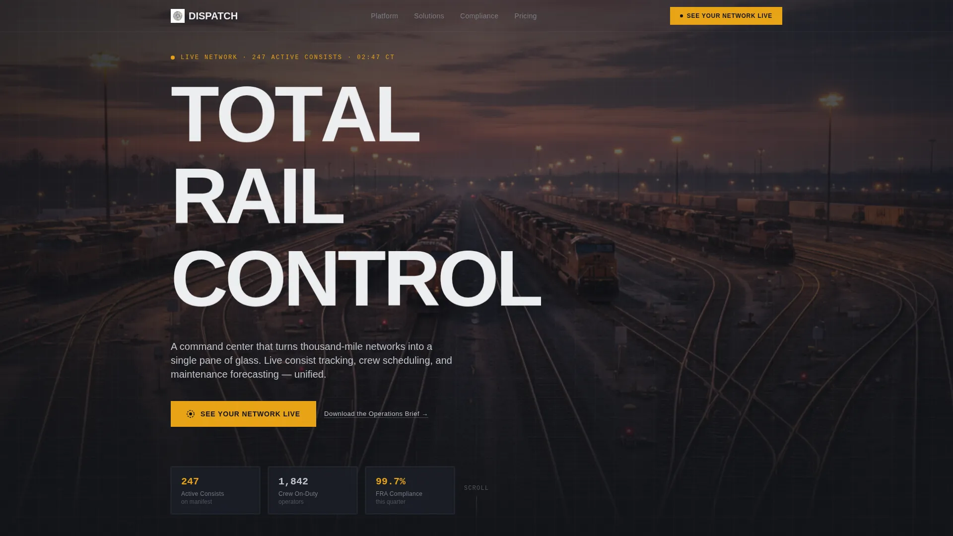 Smart Railroad Operations Landing Page Template