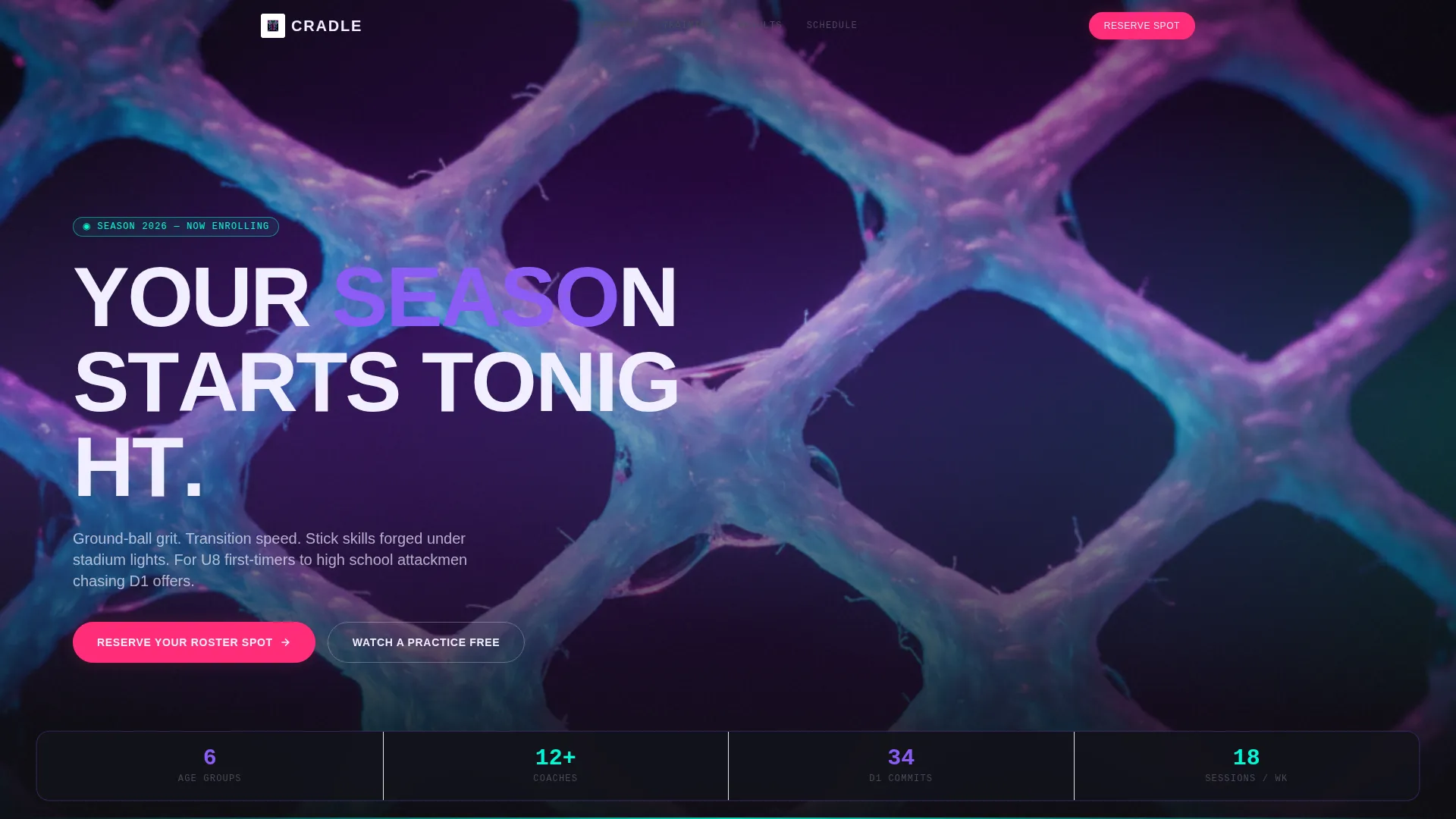 Elite Lacrosse Club Landing Page Template