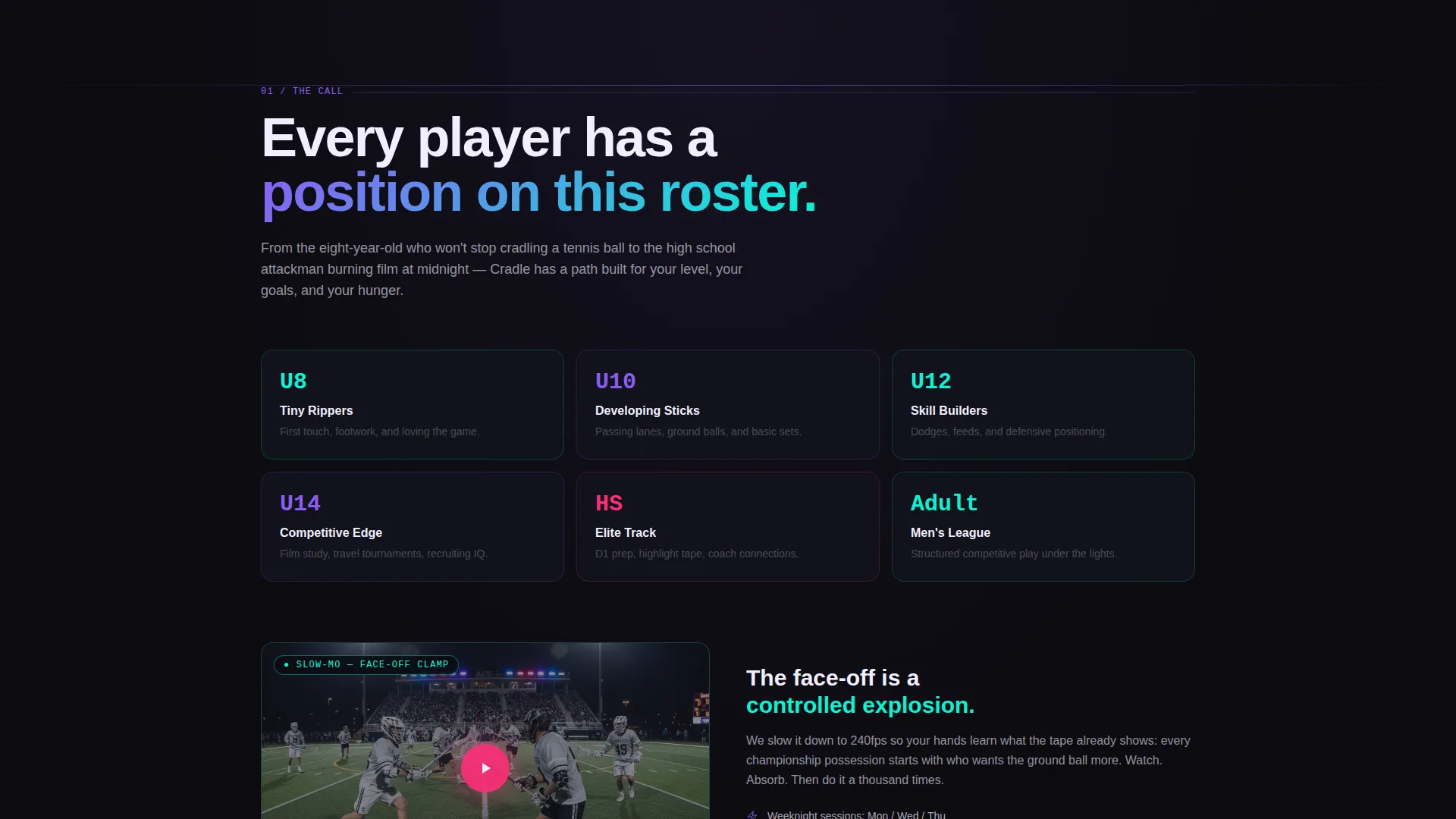Elite Lacrosse Club Landing Page Template