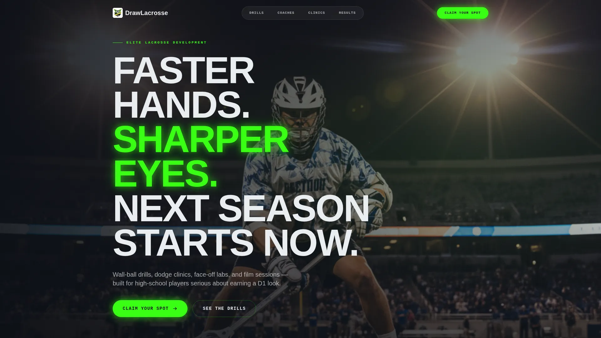 Elite Lacrosse Coaching Landing Page Template