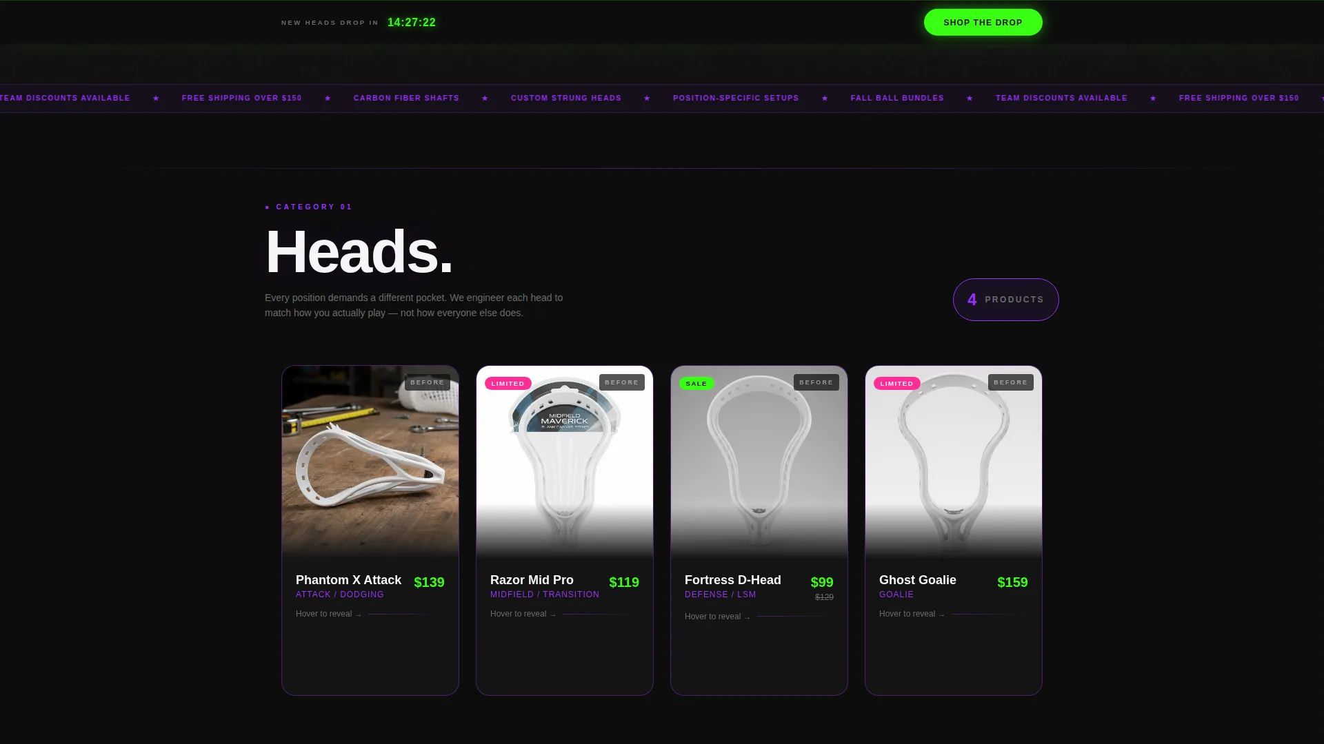 Electric Lacrosse Equipment Landing Page Template